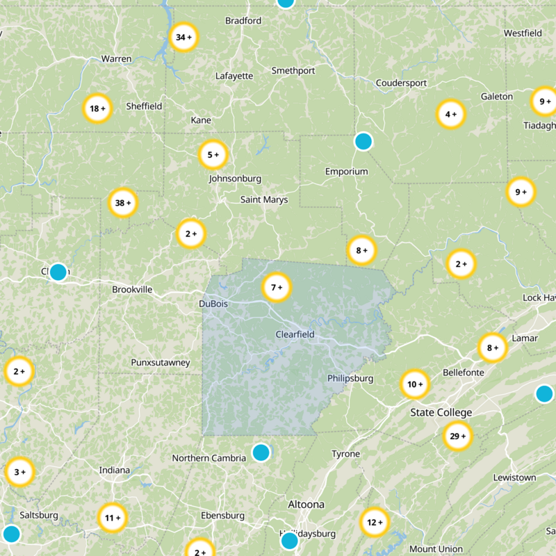 Clearfield County Static Map