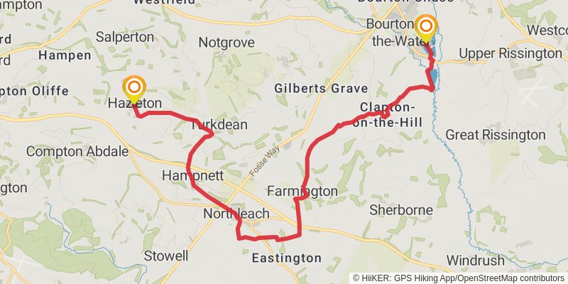 North Cotswold Diamond Way stage 4 Map