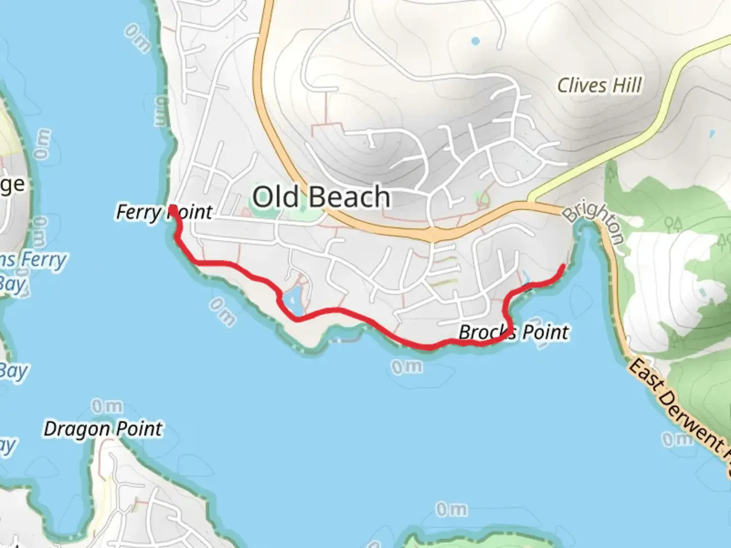 An image depicting the trail Old Beach Foreshore Trail and its surrounding area.