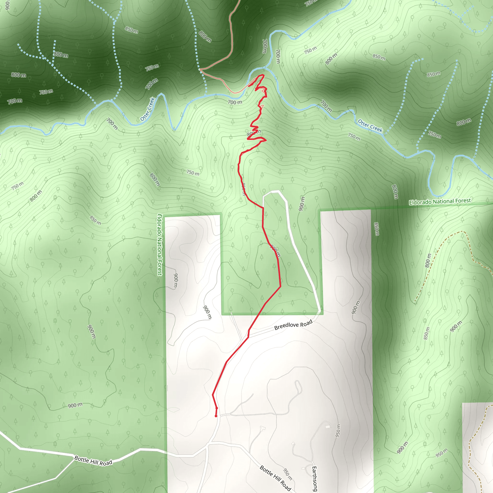 Otter Creek Trail mobile static map