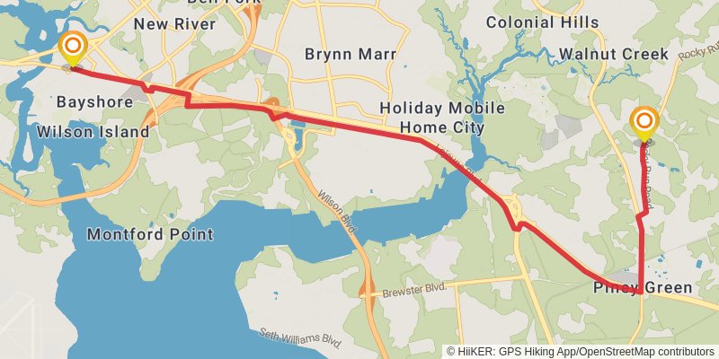 Mountains-to-Sea Trail stage 81 Map