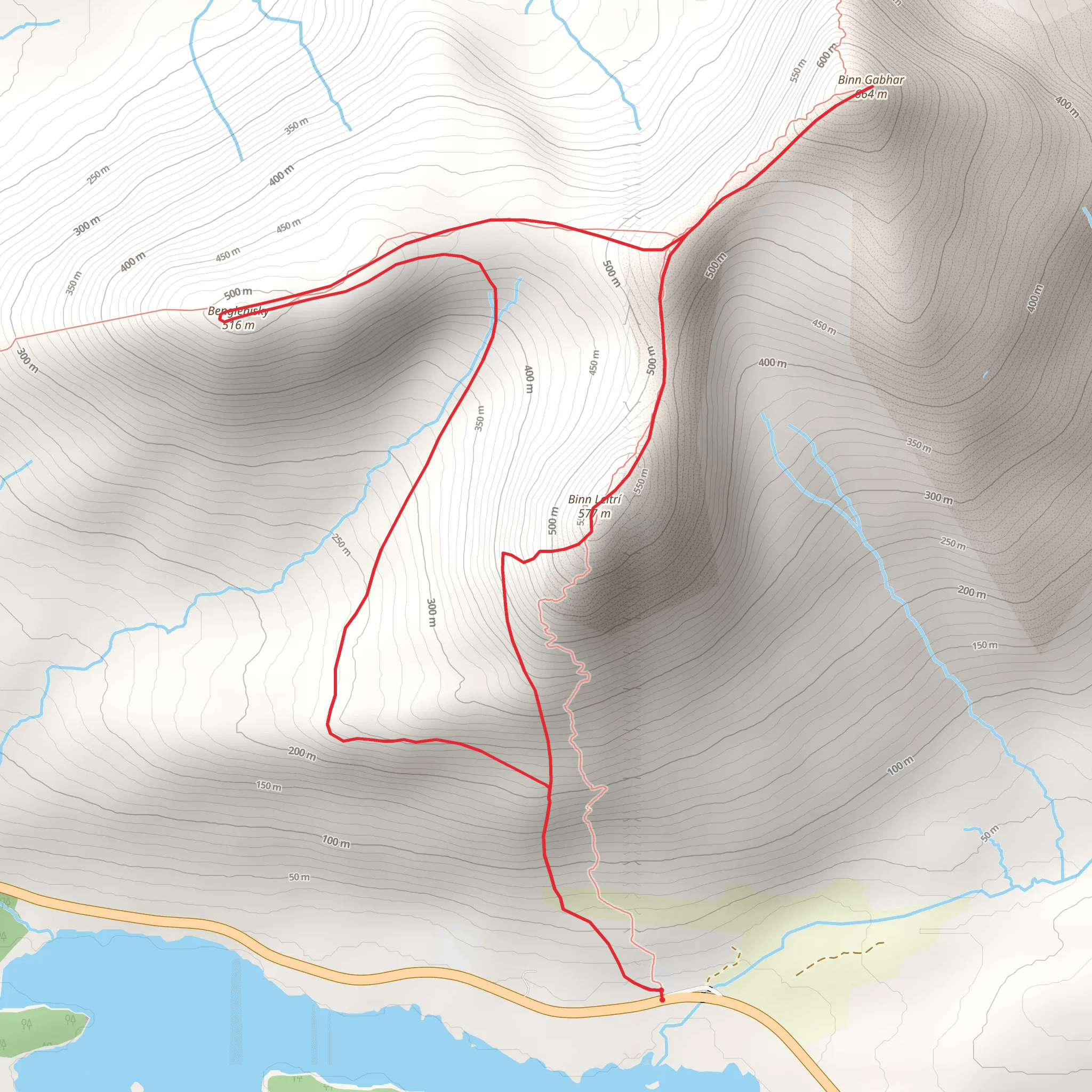 Binn Gabhar Loop mobile static map