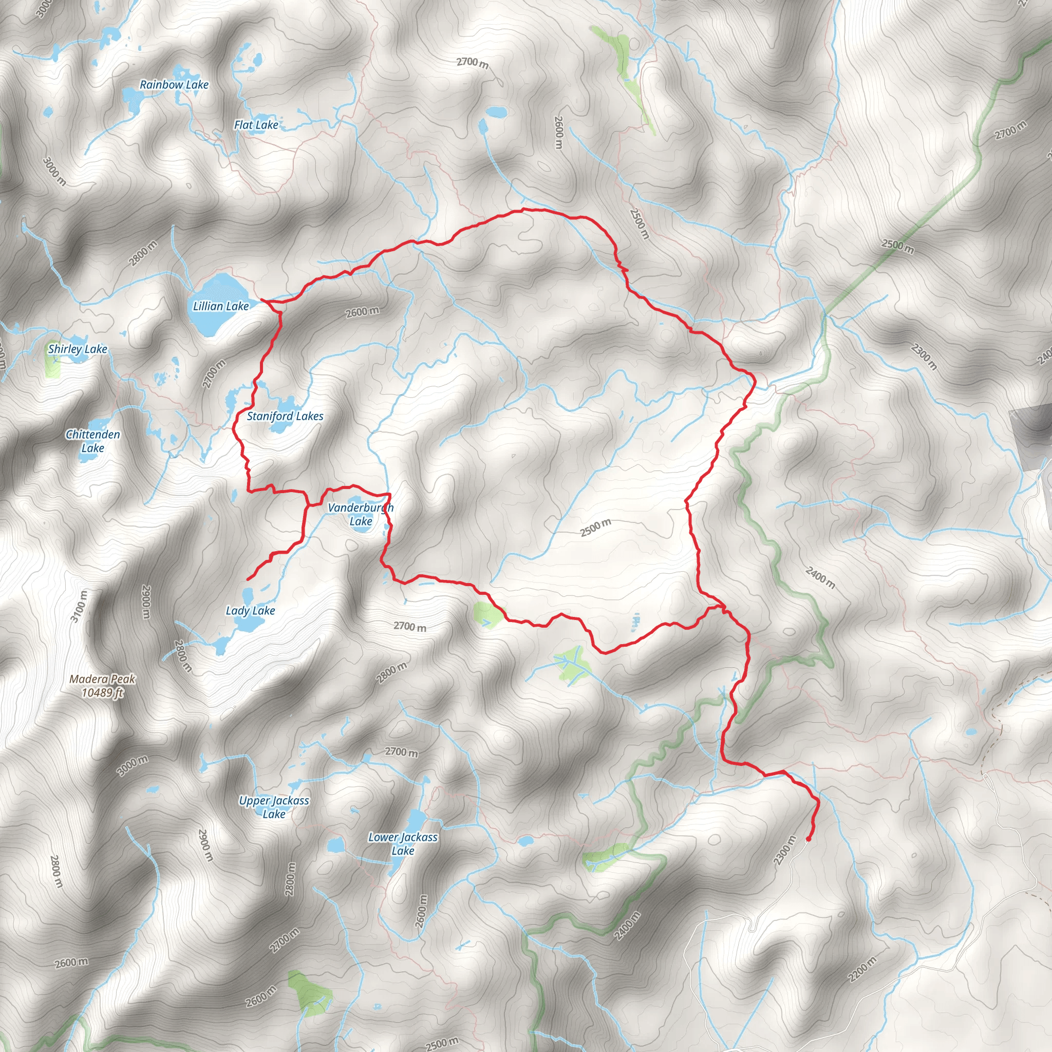 Norris Lake, Lady Lake and Lillian Lake Loop Trail mobile static map