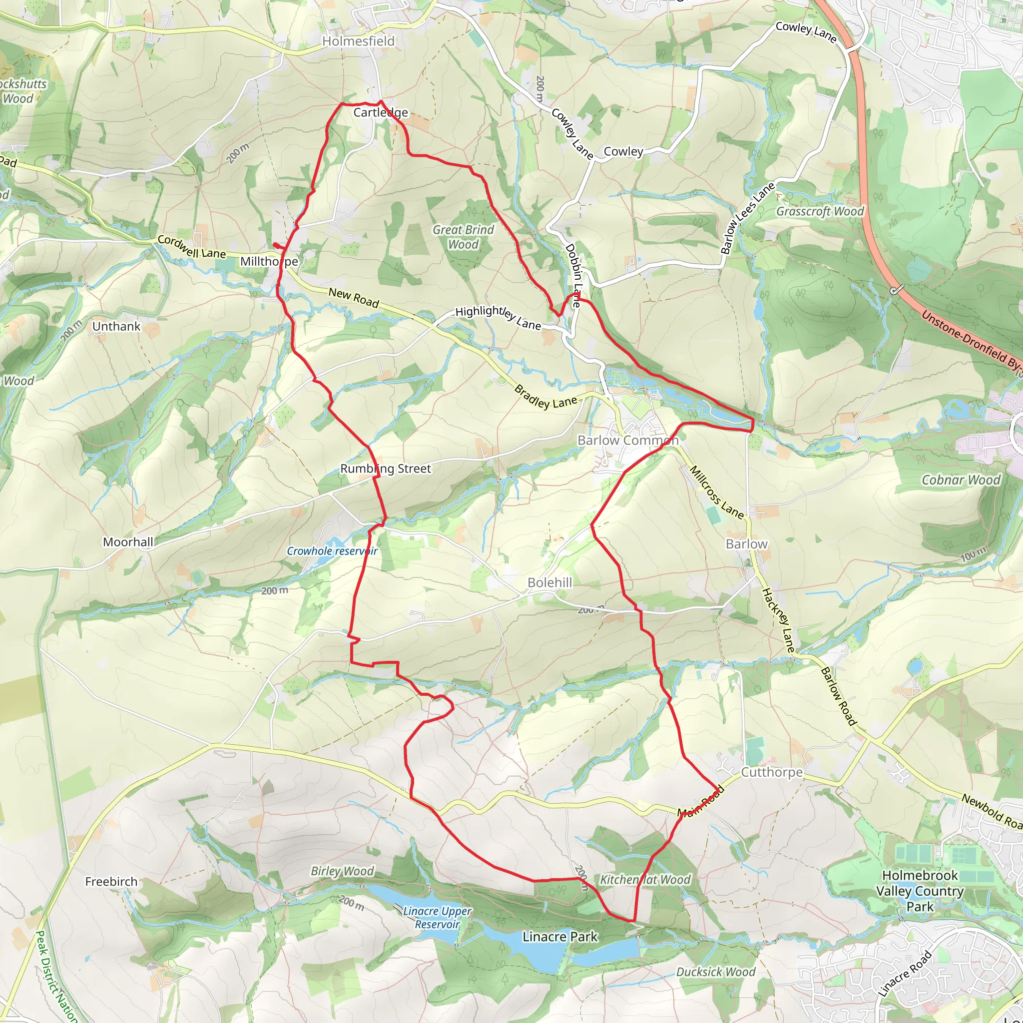 Millthorpe Walking Route mobile static map
