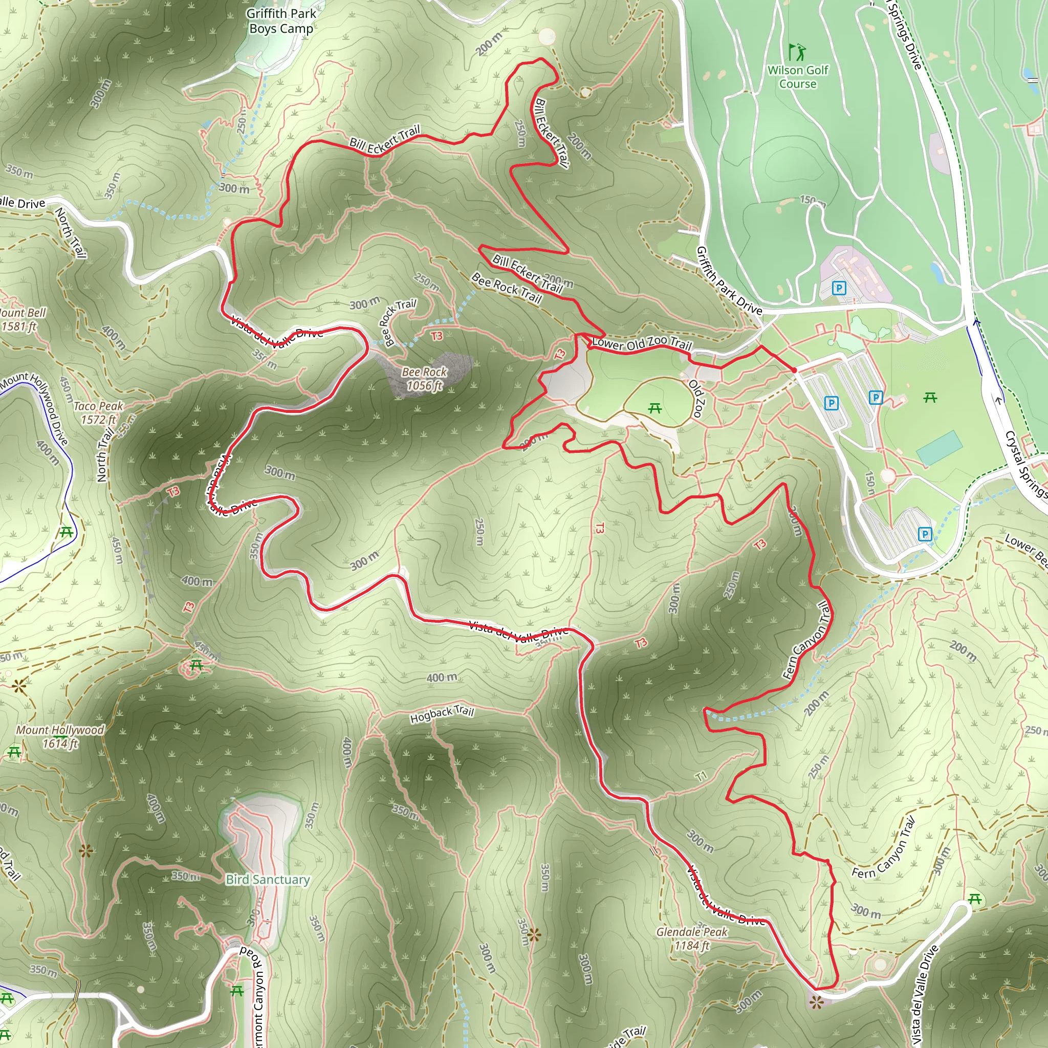 Bill Eckert, Fern Canyon and Upper Old Zoo Loop Trail mobile static map