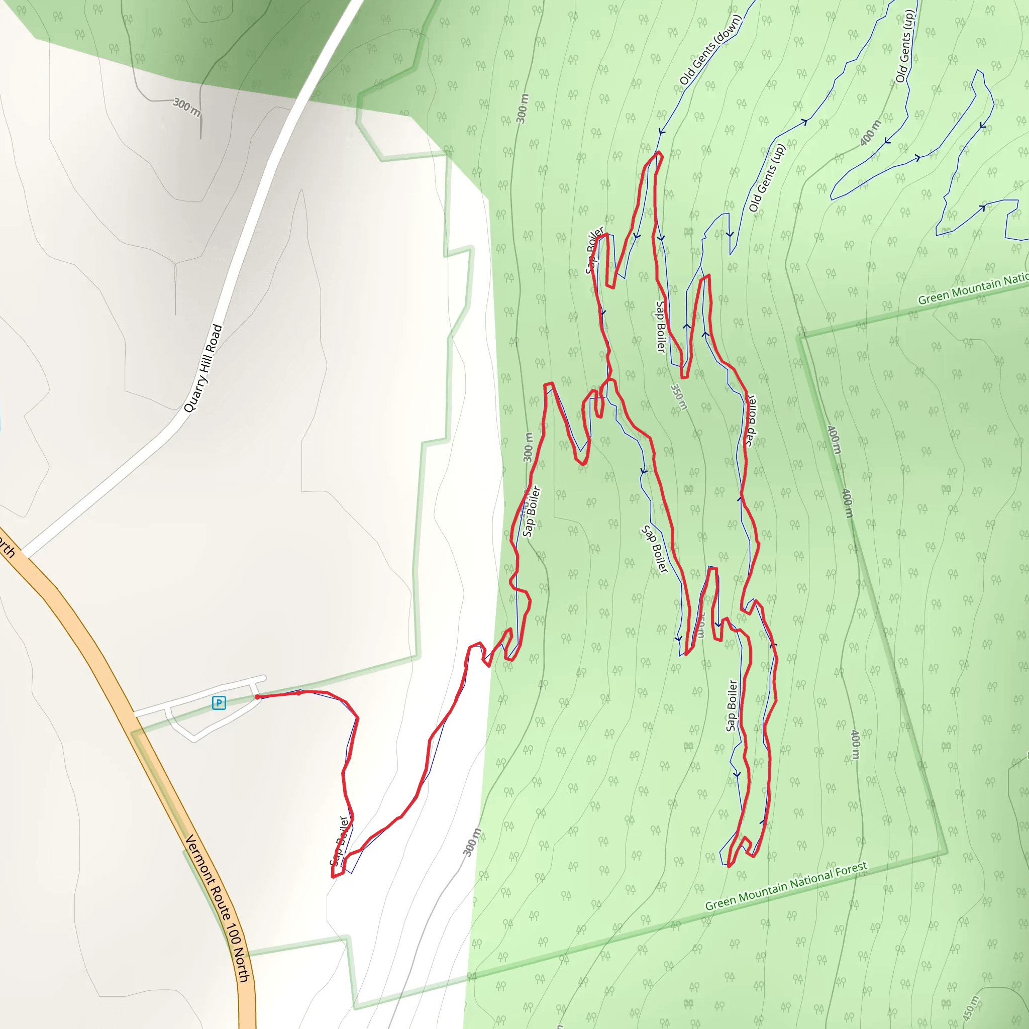 Sap Boiler Trail mobile static map