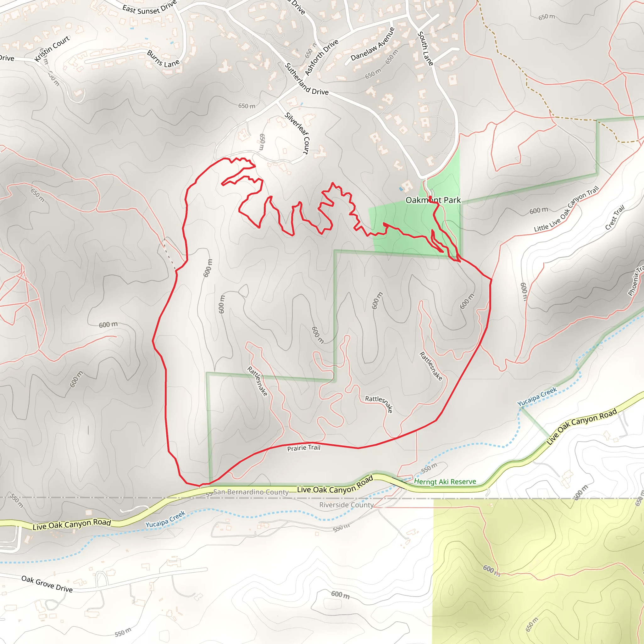 Oakmont Loop Trail mobile static map