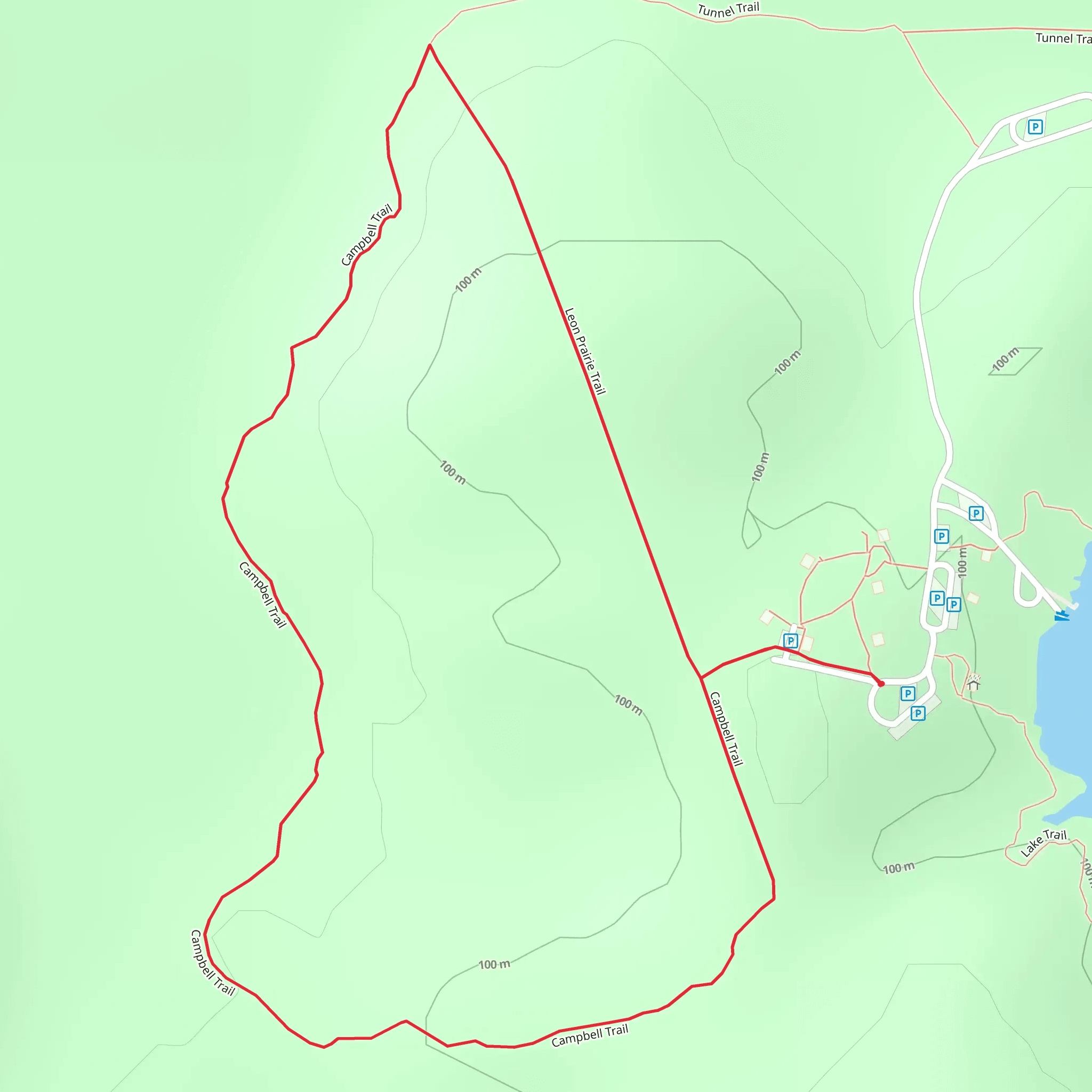 Campbell trail and Leon Prairie Trail mobile static map