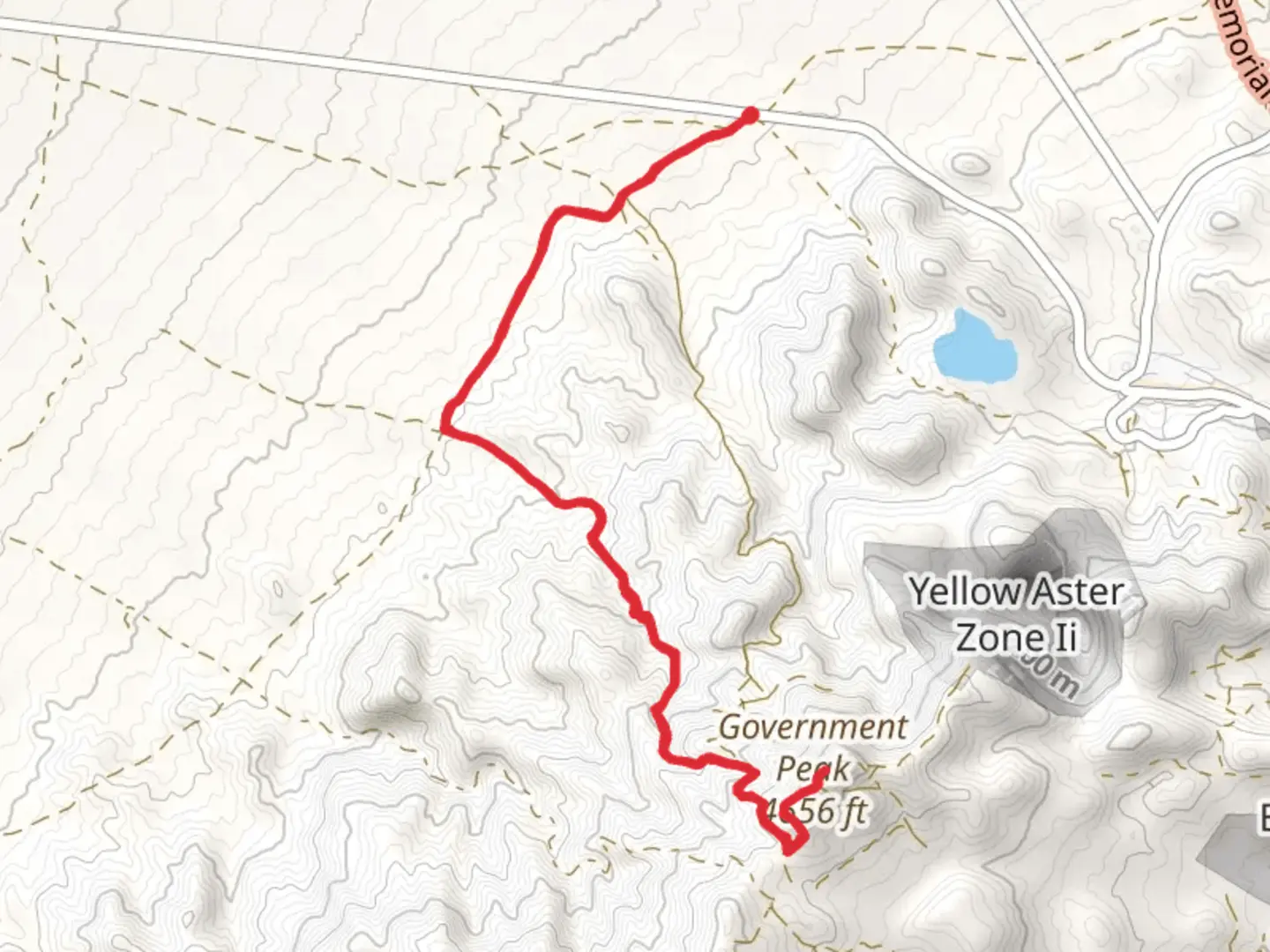 An image depicting the trail Government Peak from Redrock Randsburg Road and its surrounding area.