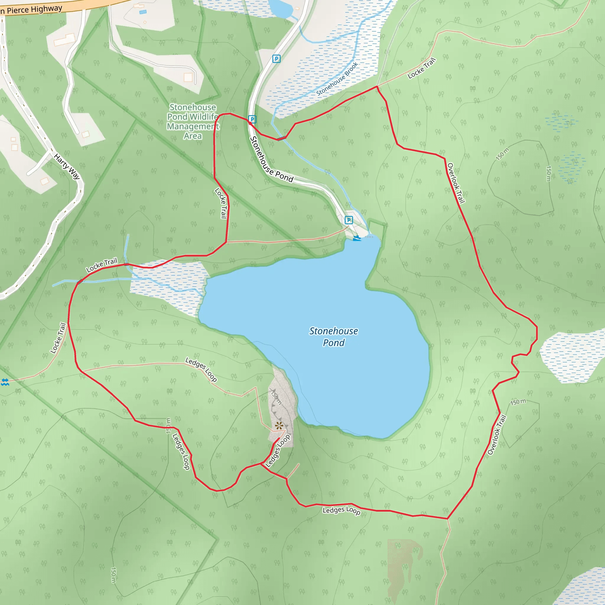 Stonehouse Pond Loop Trail mobile static map