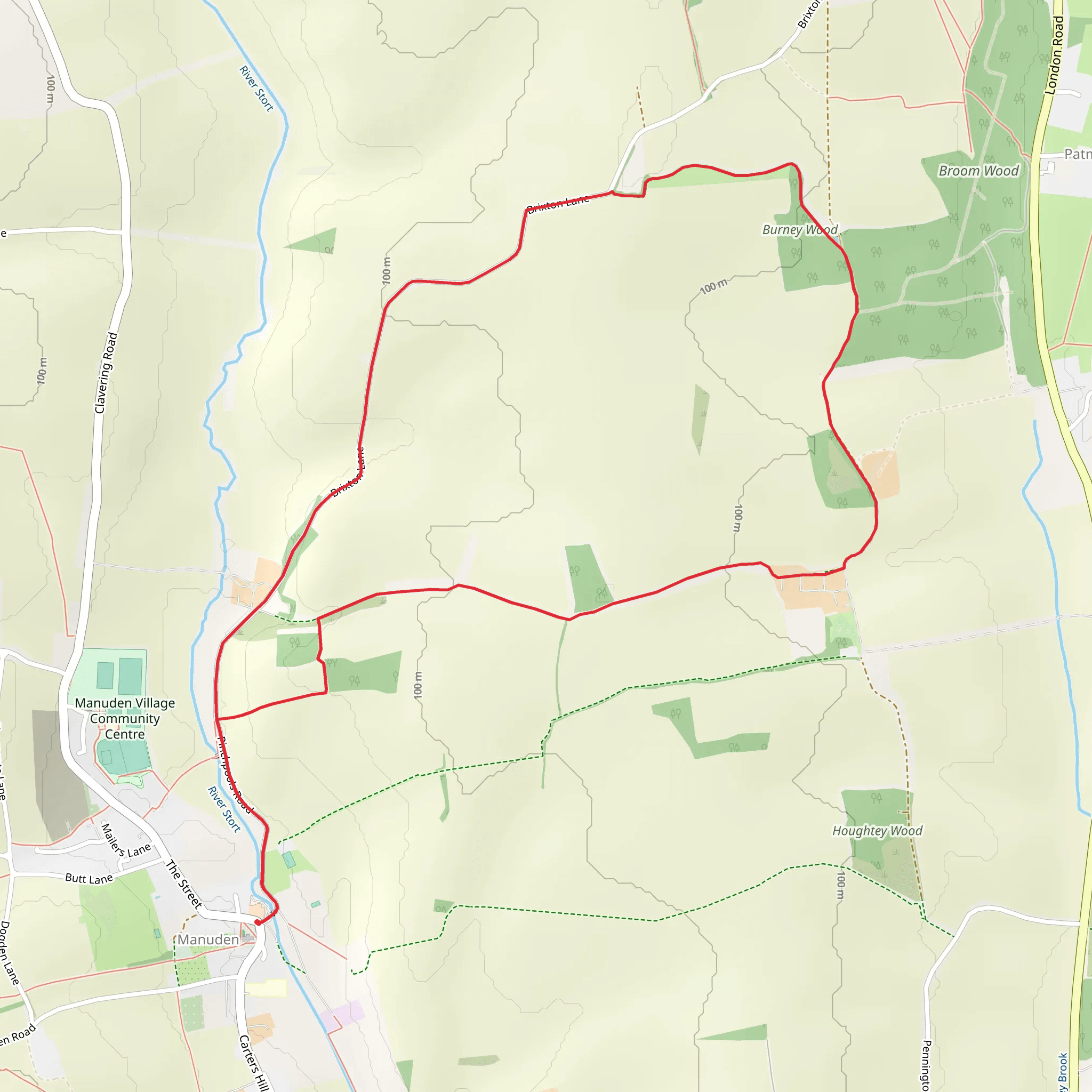 Wakeling's Wood and Burney Wood Loop mobile static map