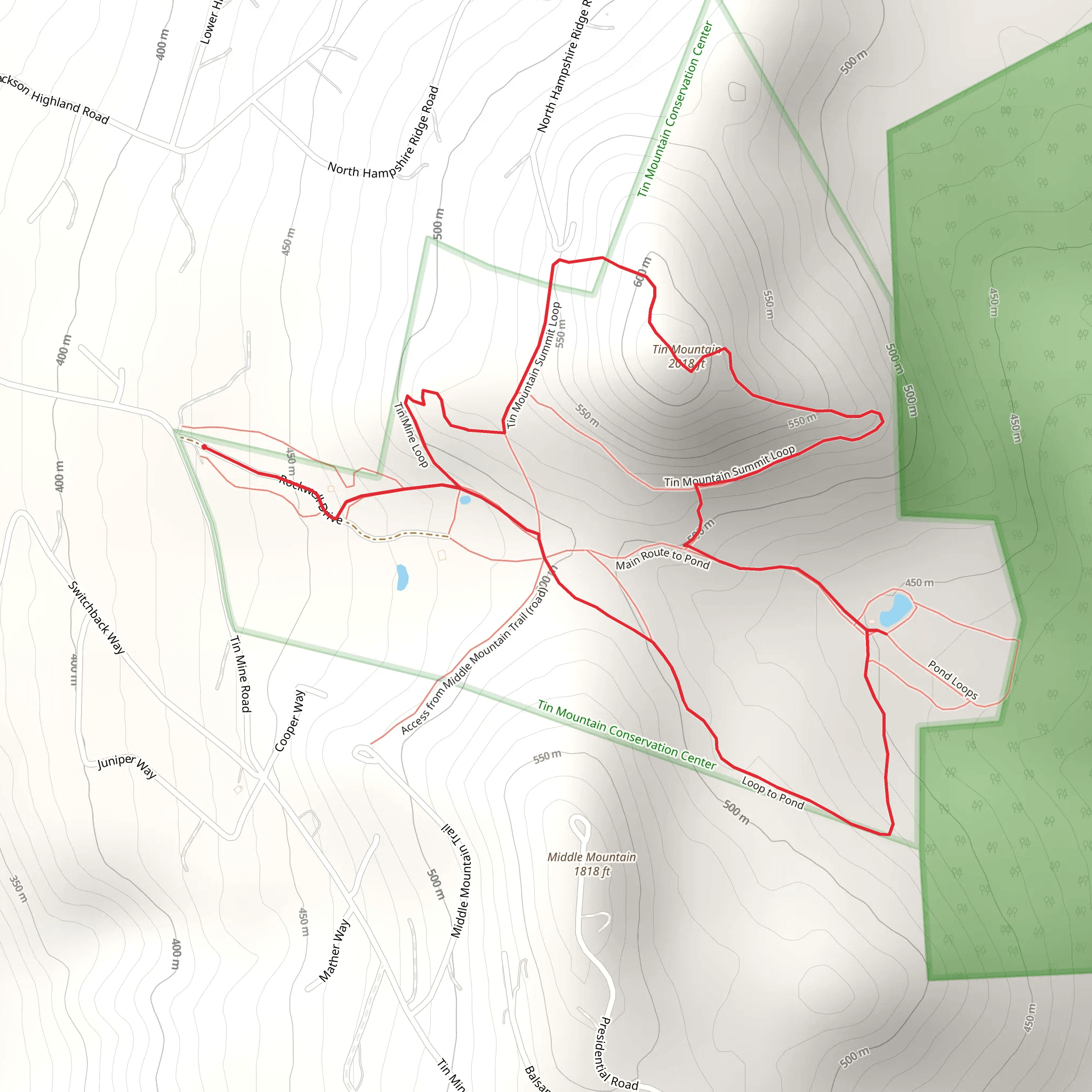 Tin Mountain Loop mobile static map