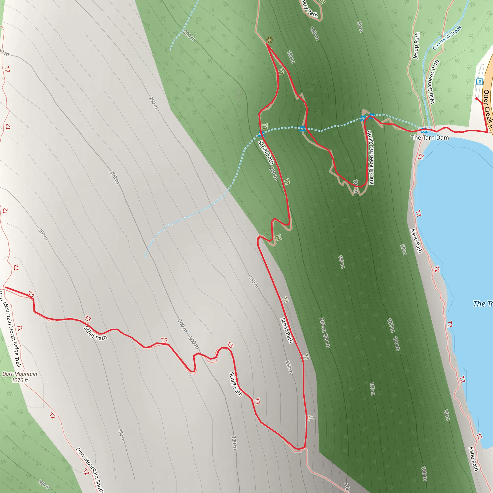 Schiff Path via Kurt Diederichs Climb Trail mobile static map