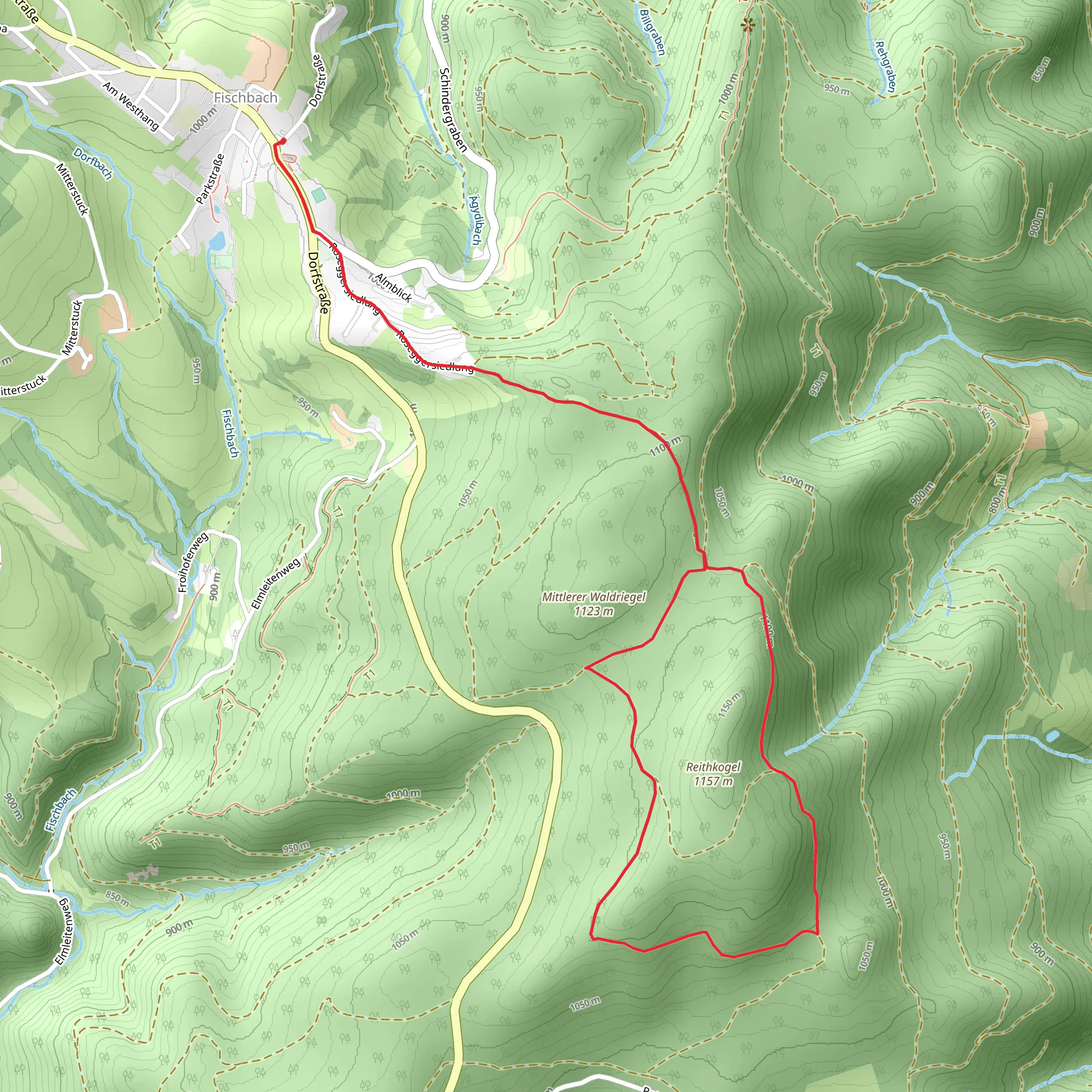 Fischbach to Reithkogel Meadow mobile static map