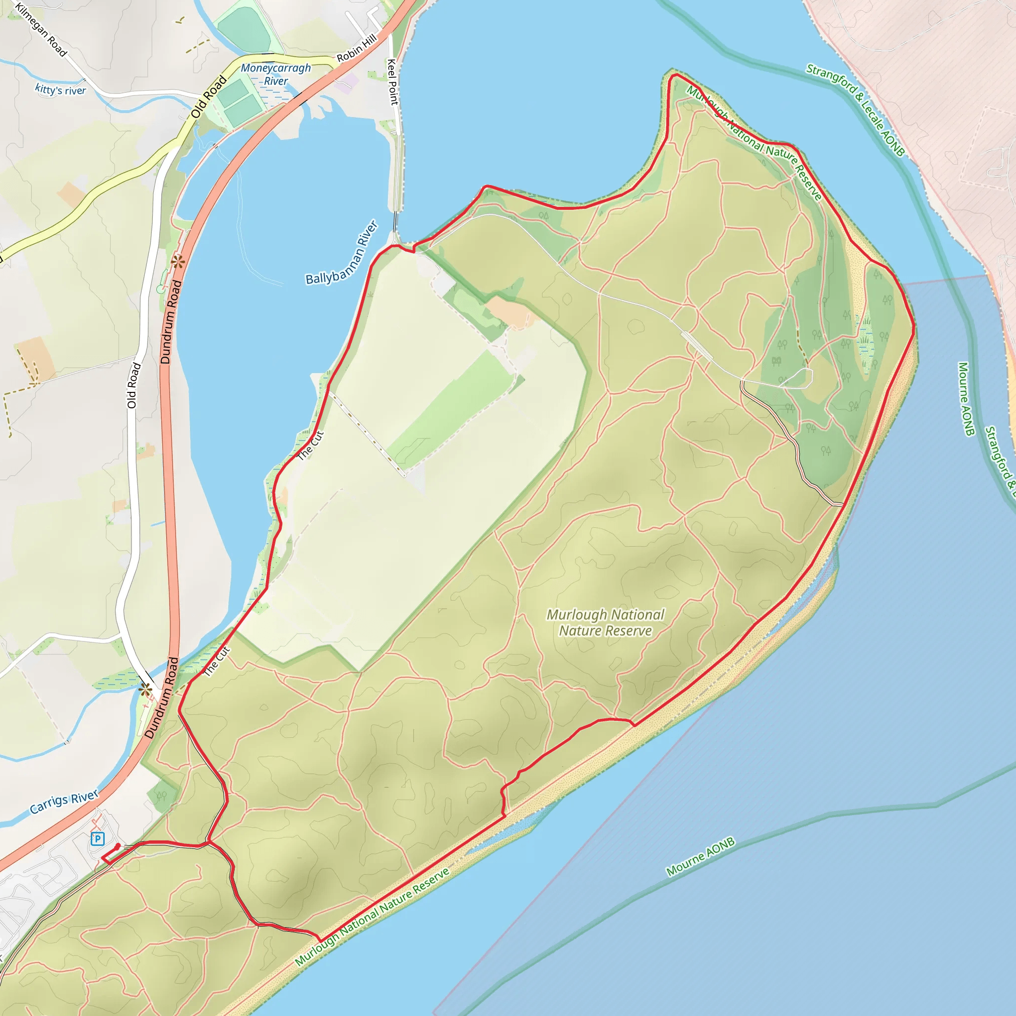 Murlough Bay Loop mobile static map