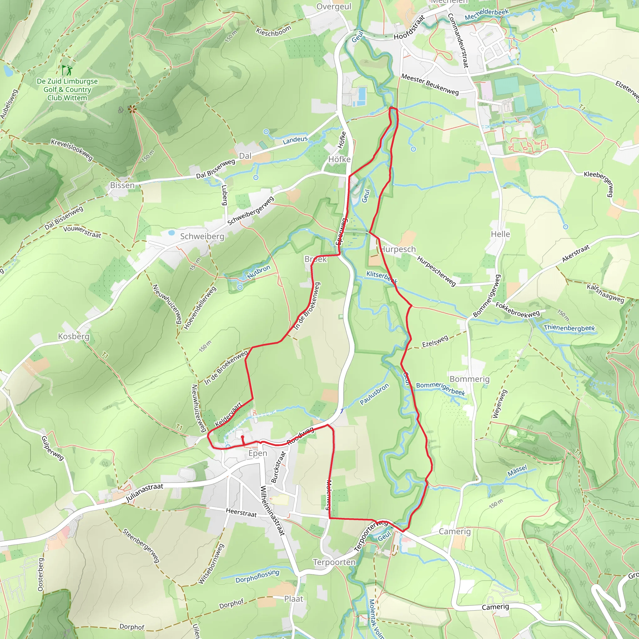Gulpen Wittem and Epen Bronnenland Rood Loop mobile static map
