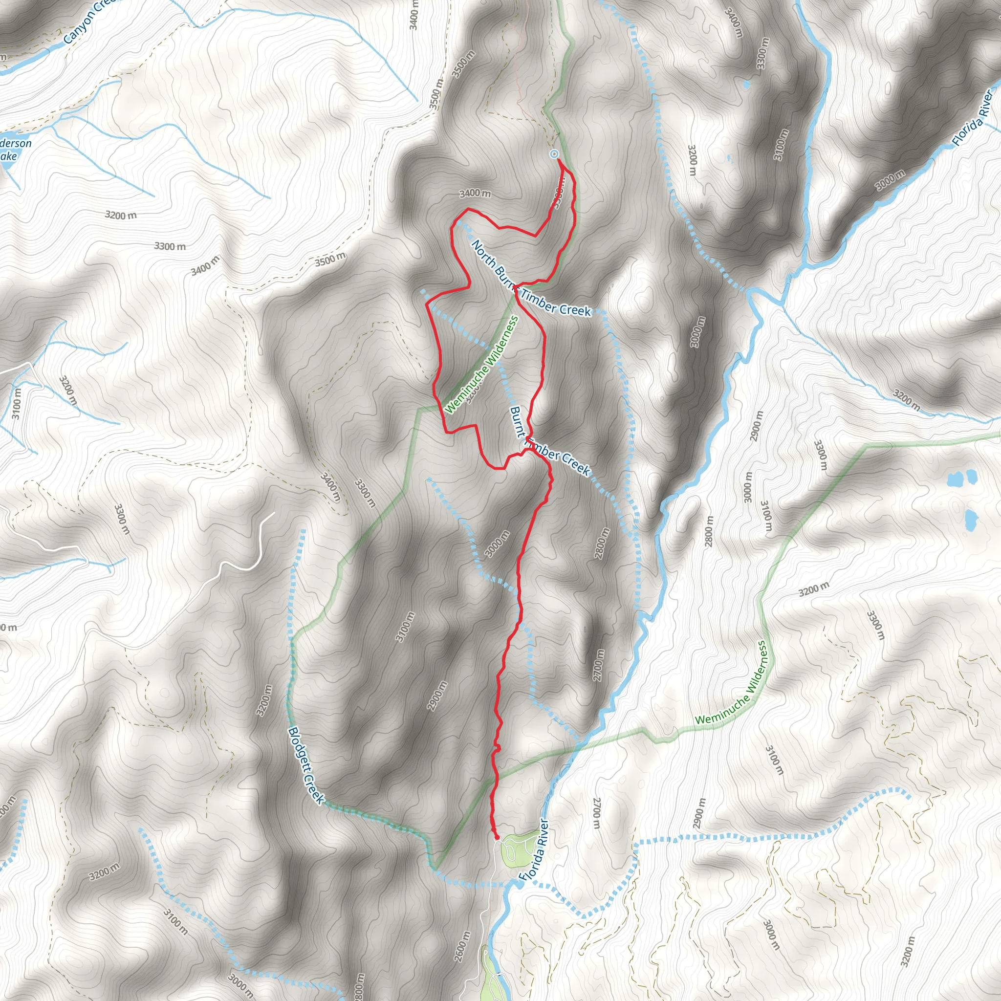 Burnt Timber Loop Trail mobile static map