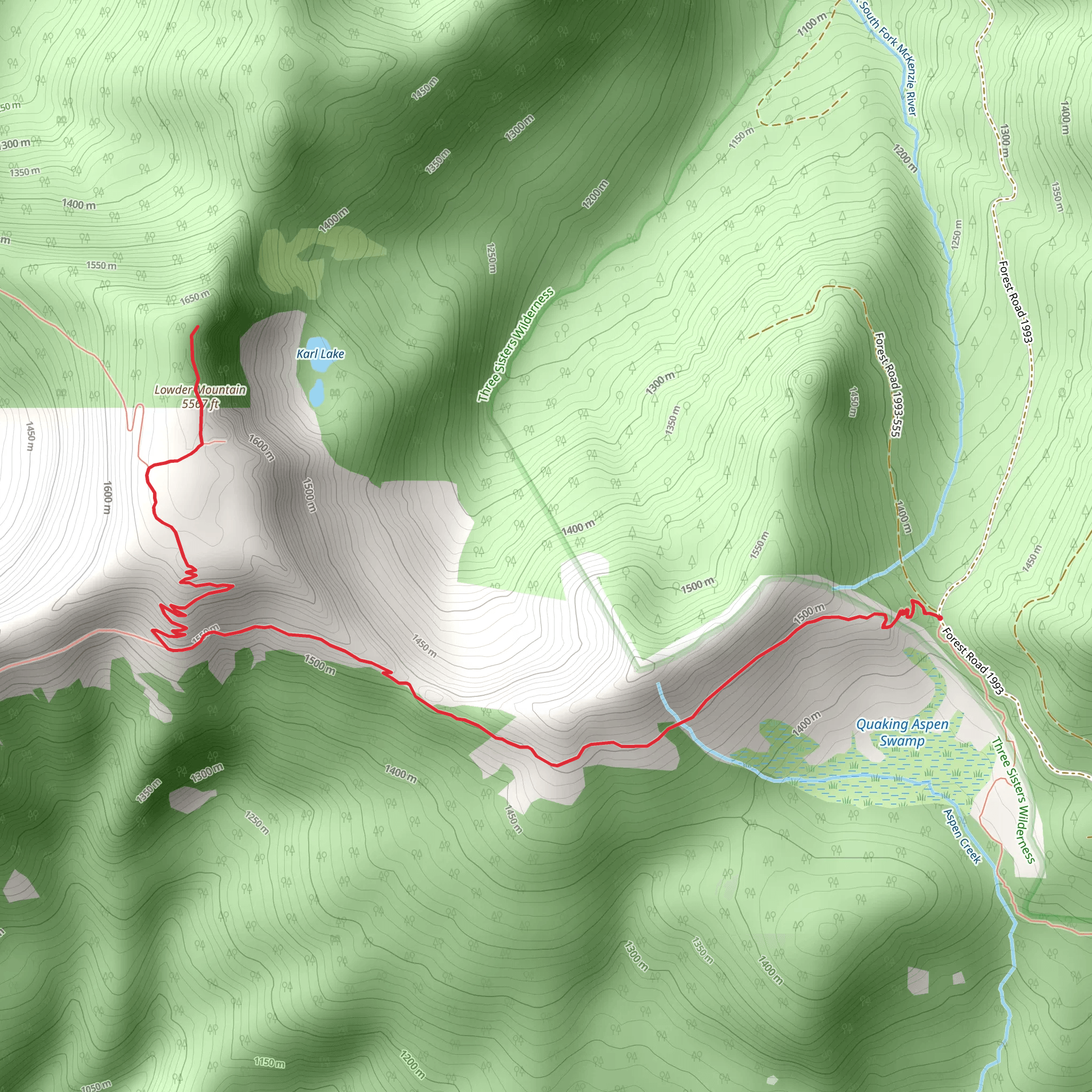 Lowder Mountain and Walker Creek Trail mobile static map