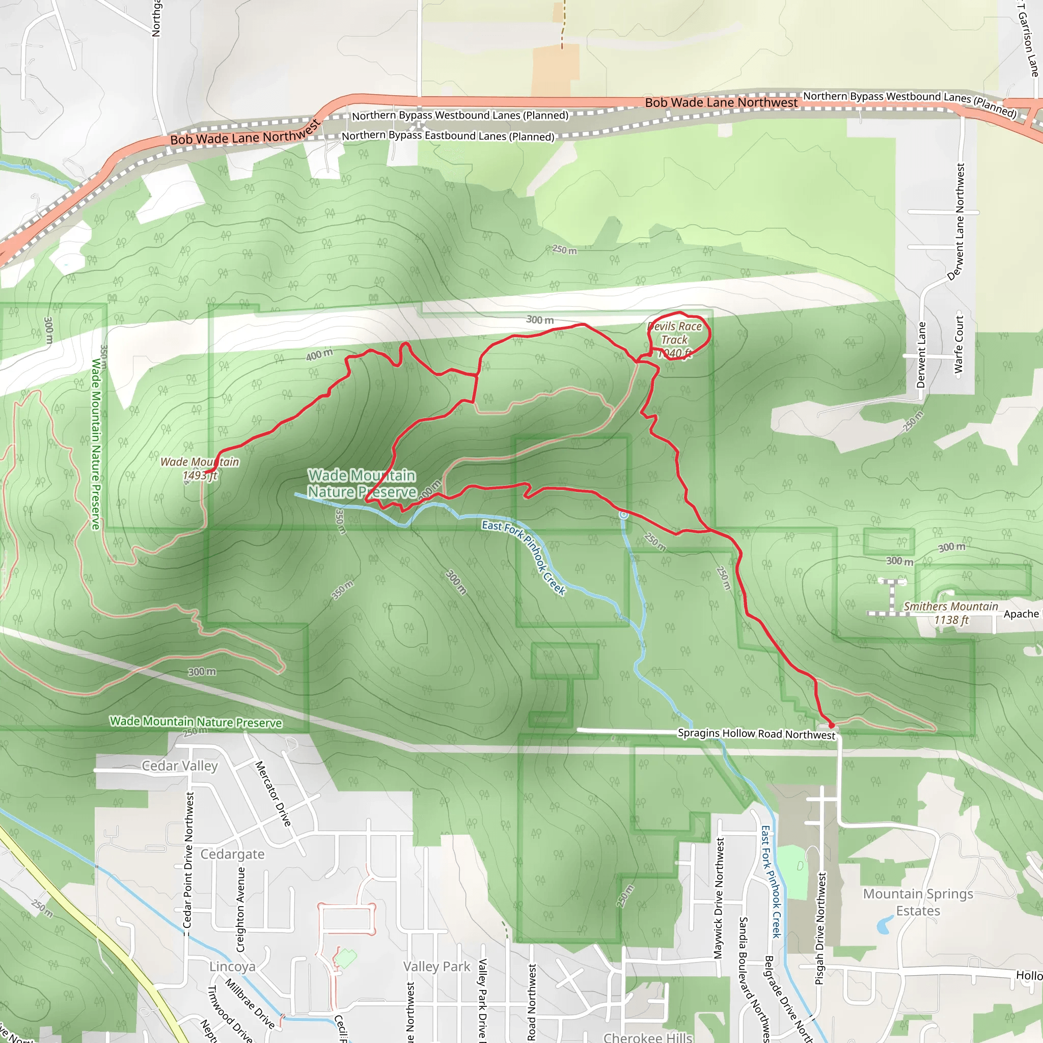 Wade Mountain via Devils Race Track and Rockwall Trail Loop mobile static map
