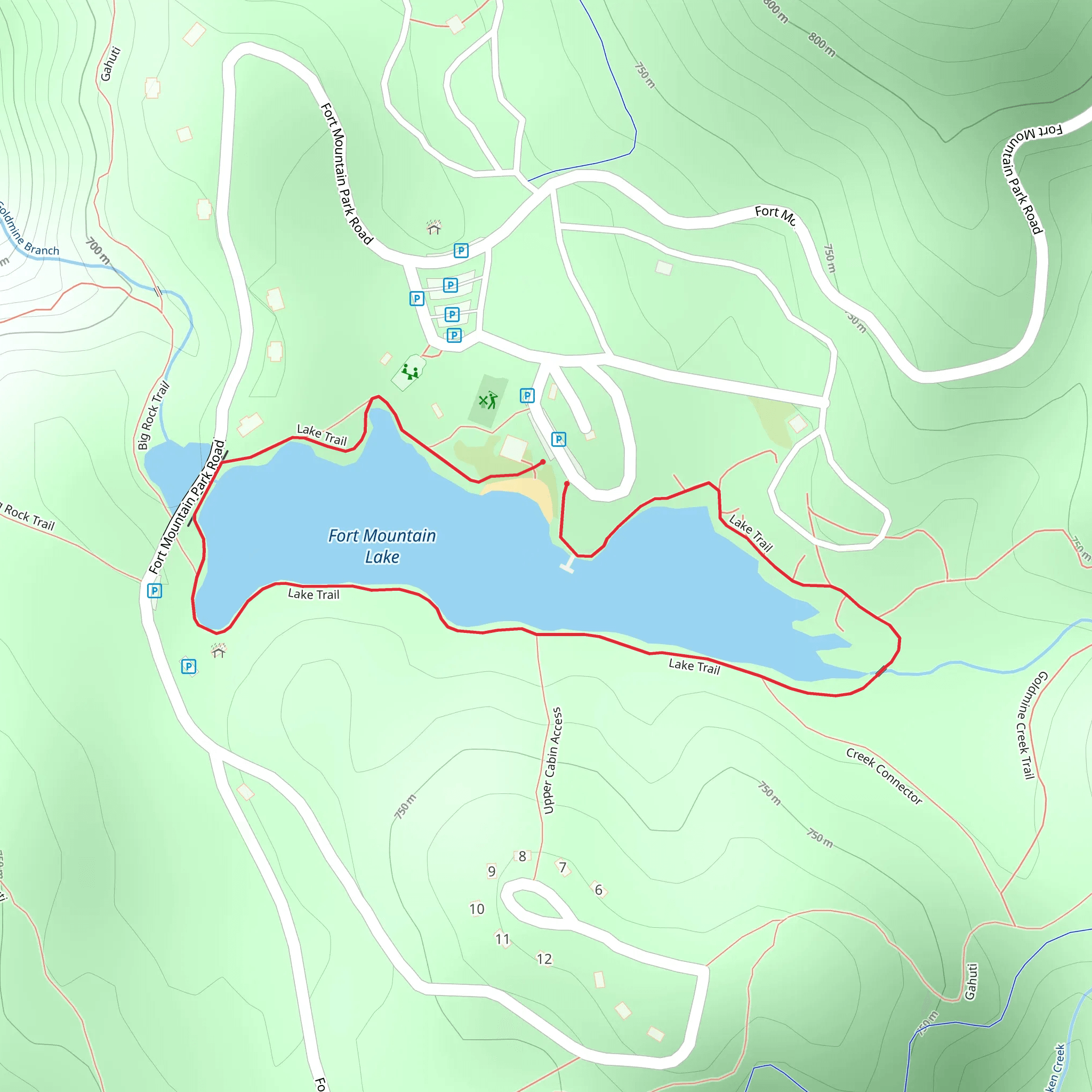 Fort Mountain Lake Loop mobile static map