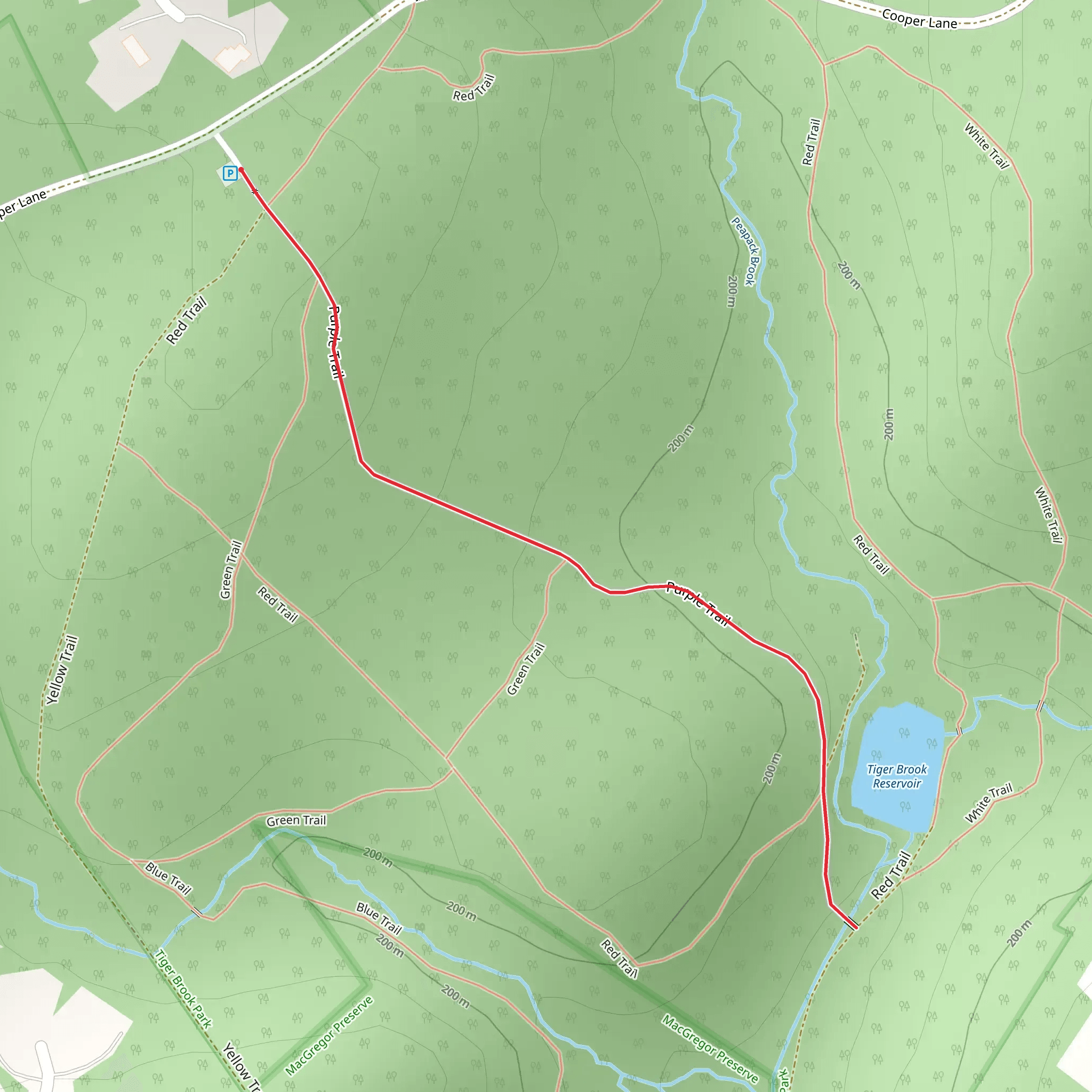 Tiger Brook Reservoir mobile static map