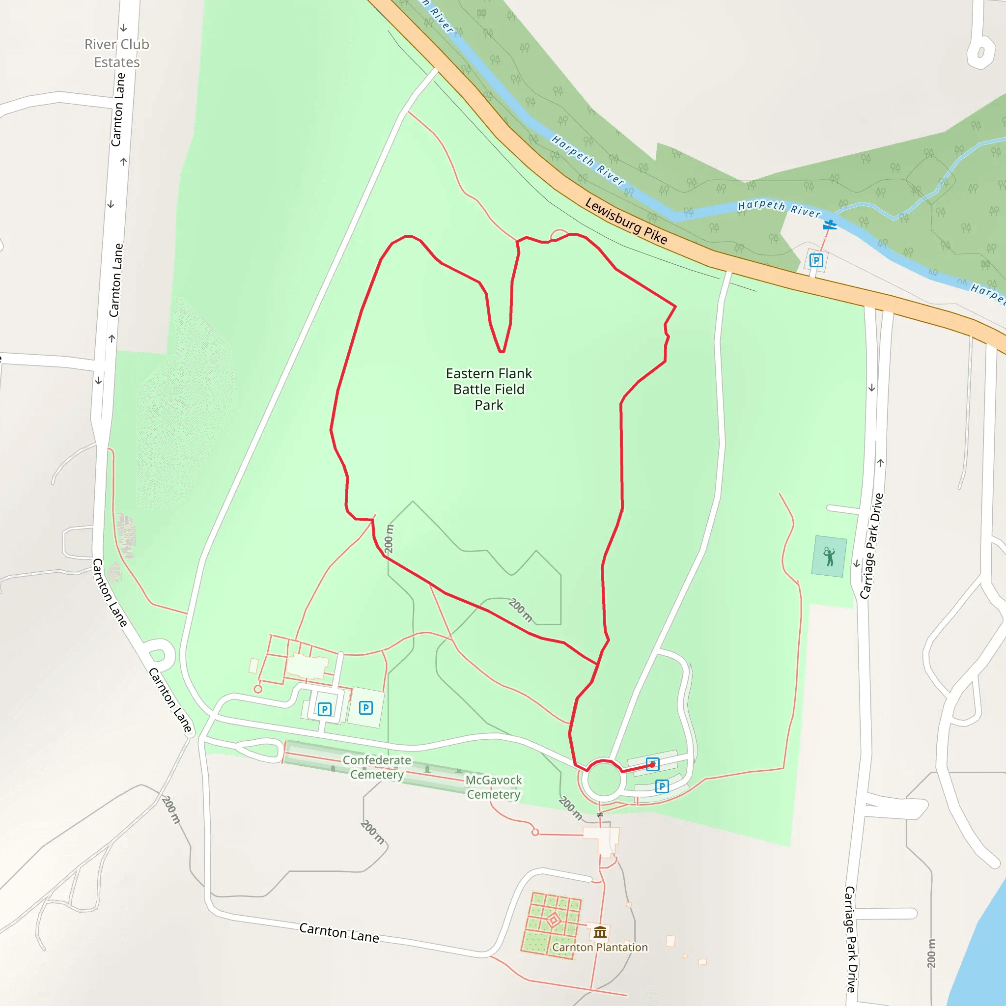 Eastern Flank Battle Field Park Loop mobile static map