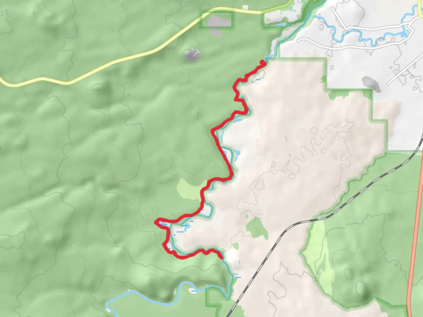 An image depicting the trail Deschutes River Trail from Lava Island and its surrounding area.