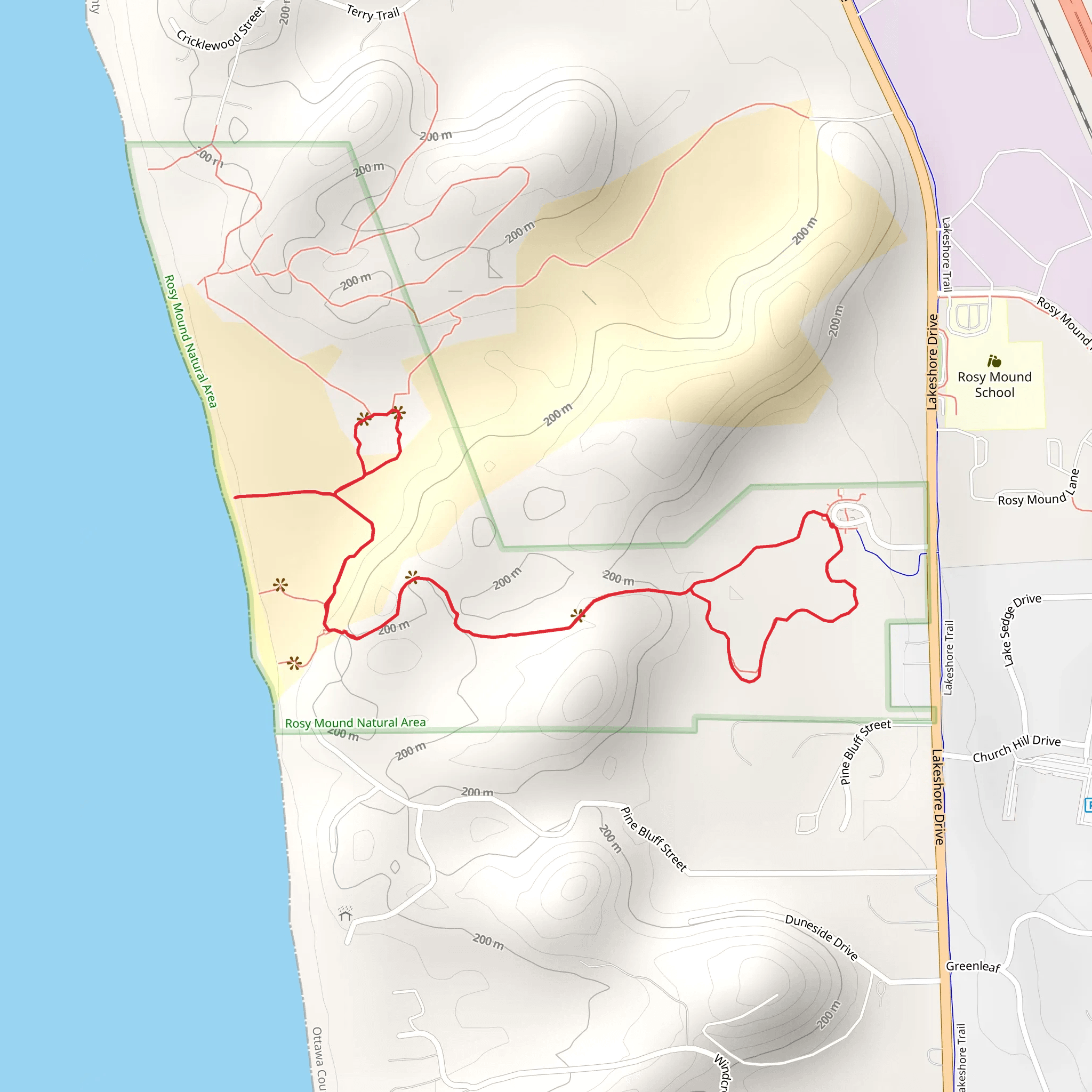 Rosy Mound Natural Area mobile static map