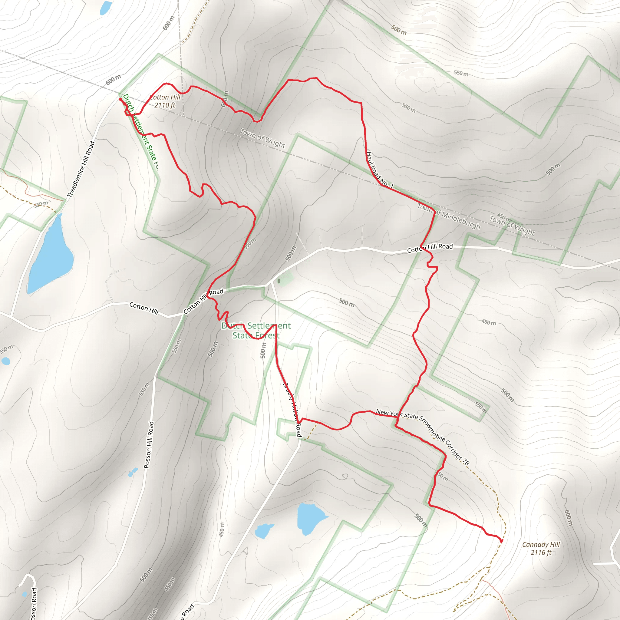 Cotton Hill and Cannady Hill Loop mobile static map