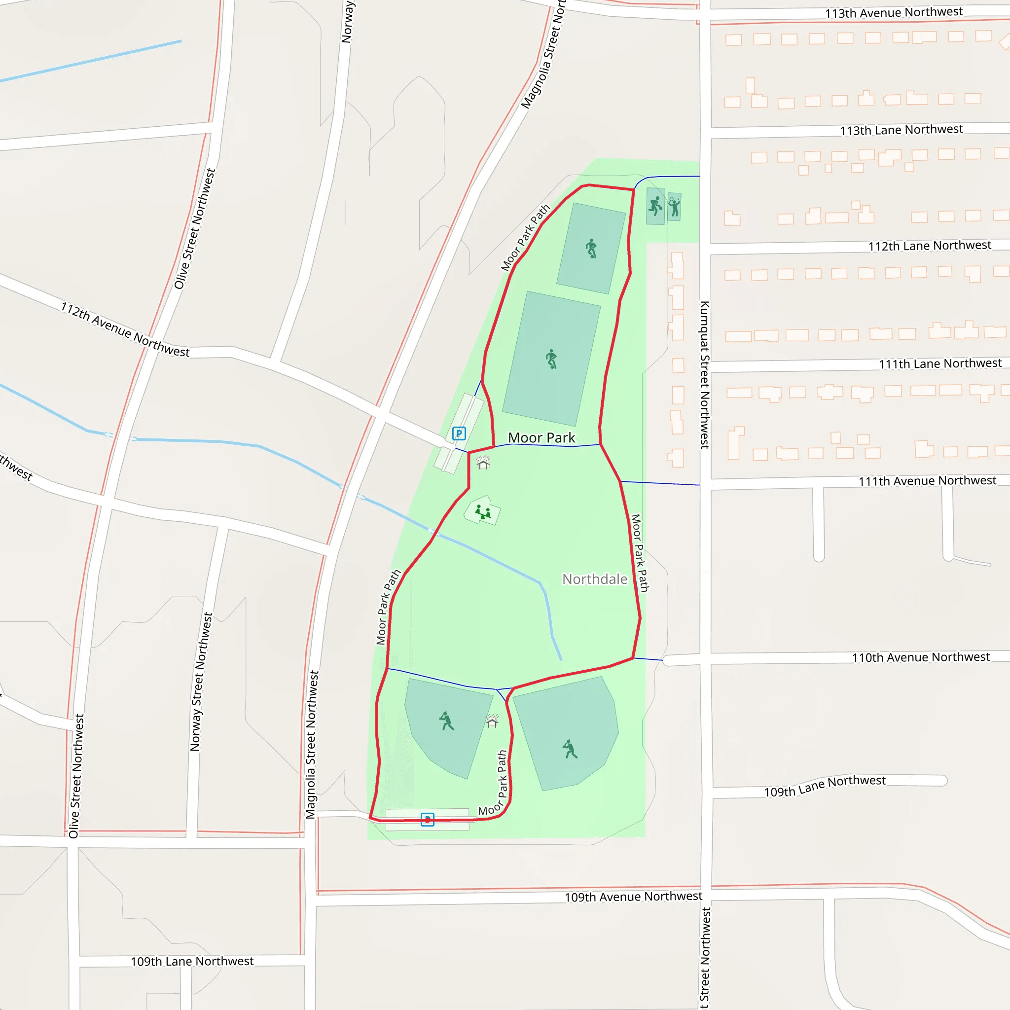 Moor Park Path Loop mobile static map
