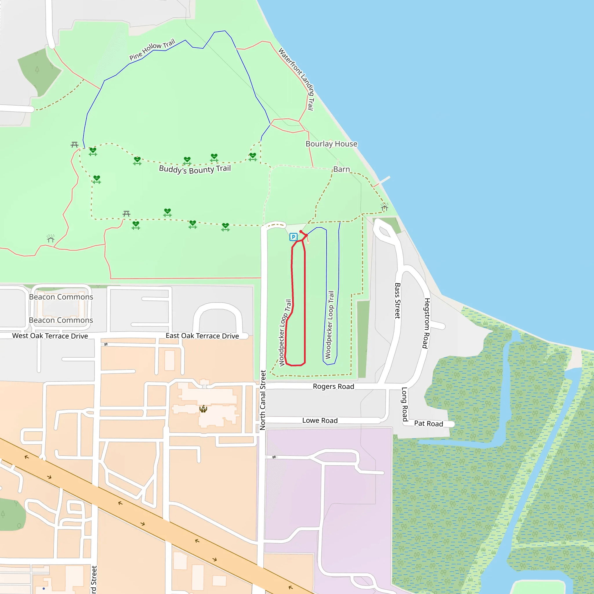 Woodpecker Short Loop Trail mobile static map