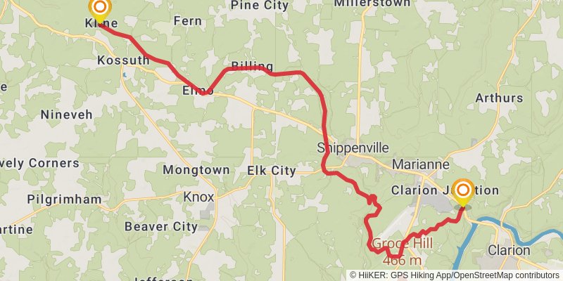 North Country Trail - Pennsylvania stage 12 Map