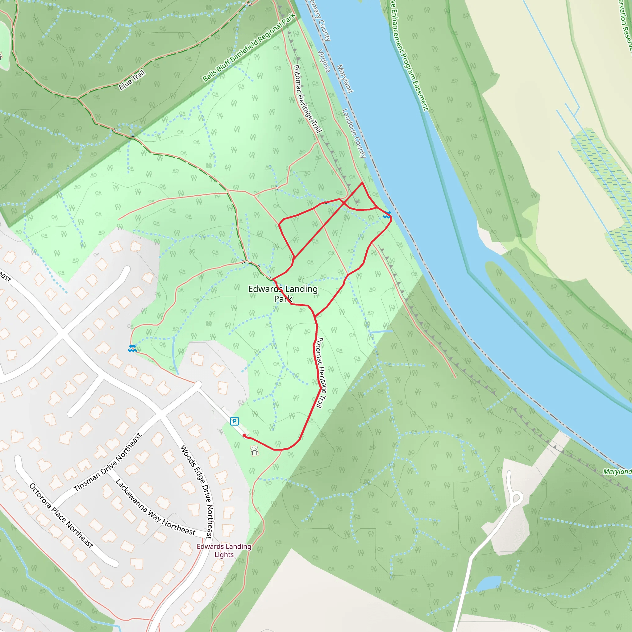 Potomac Heritage Loop Trail mobile static map
