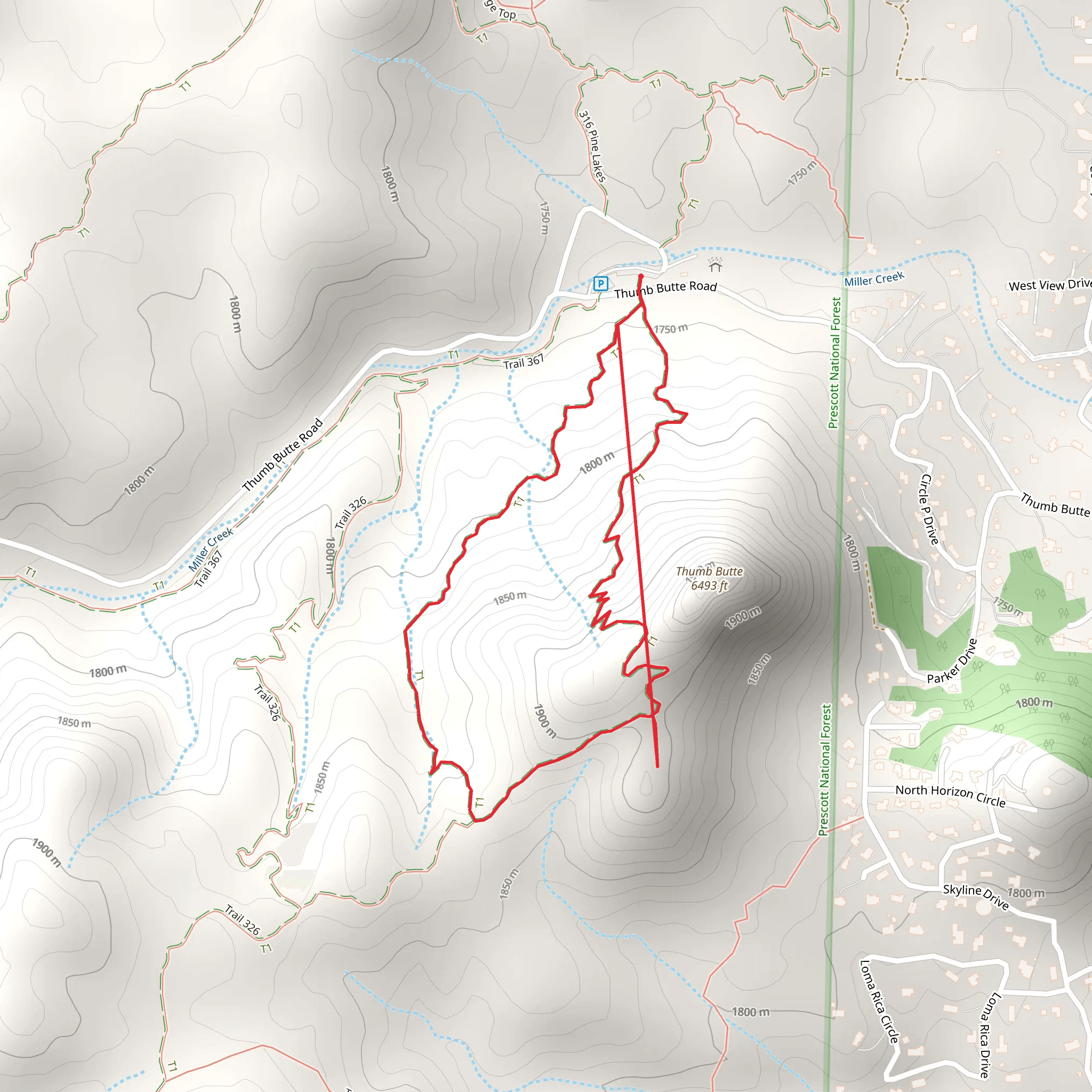 Thumb Butte Road Loop mobile static map