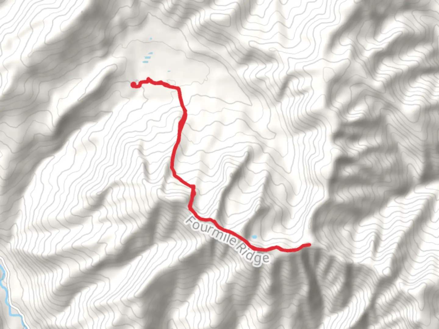 An image depicting the trail Four Mile Ridge Trail and its surrounding area.