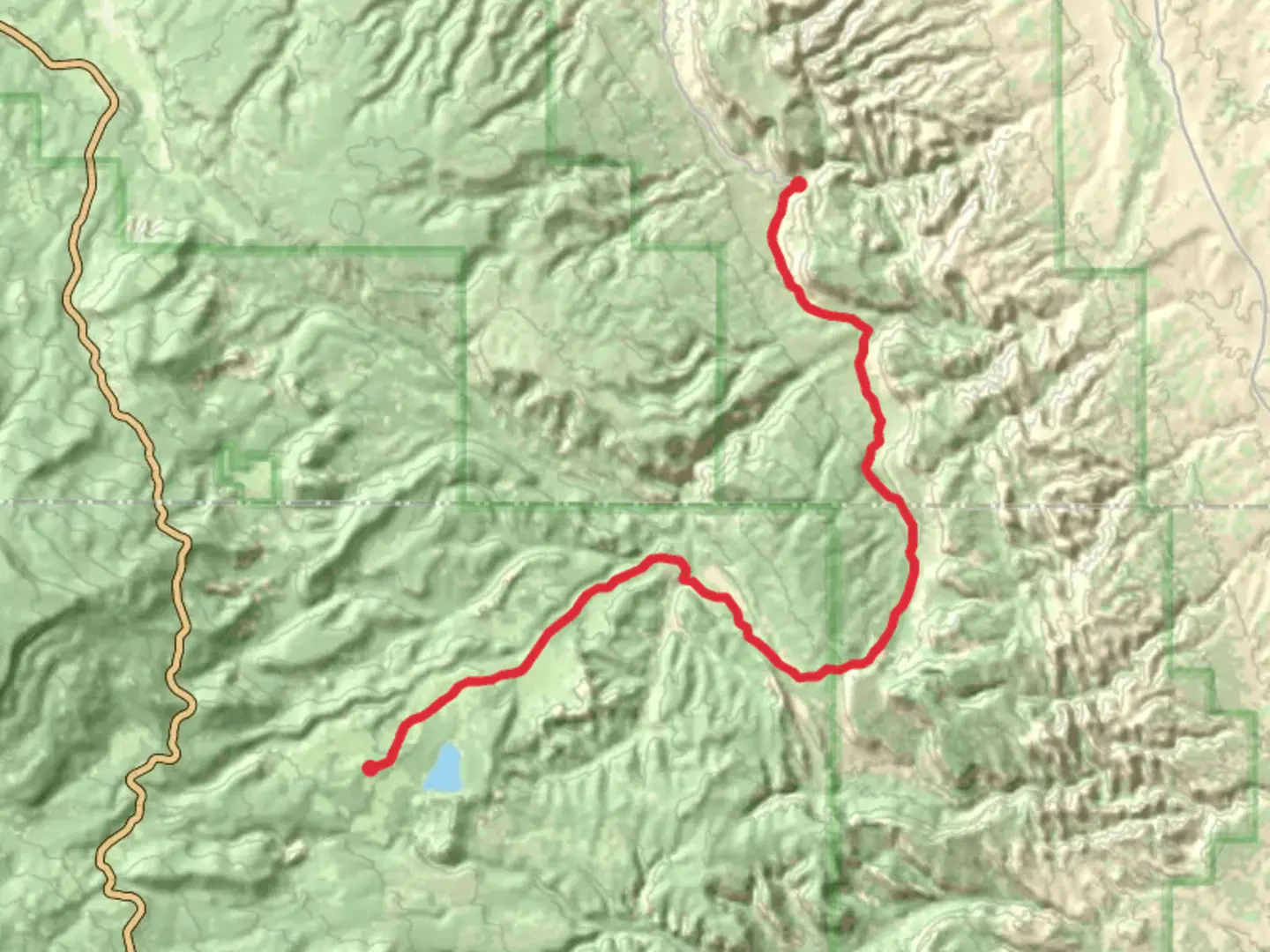 An image depicting the trail Tantalus Flats and Pleasant Creek Road and its surrounding area.