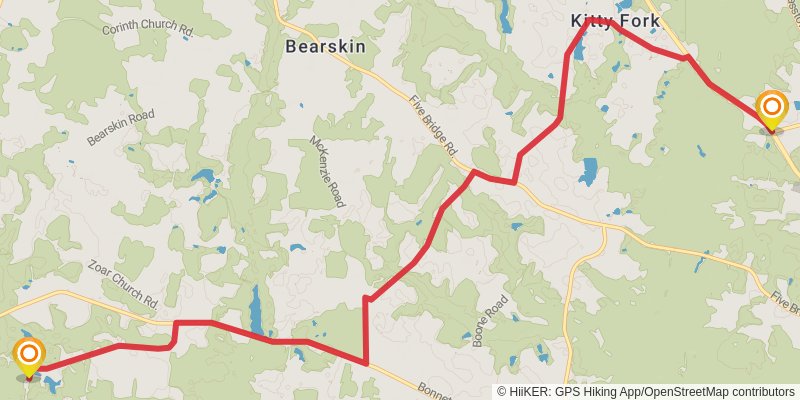 Mountains-to-Sea Trail stage 66 Map