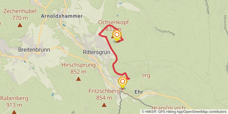 Kammweg Erzgebirge - Vogtland spur 2 Map