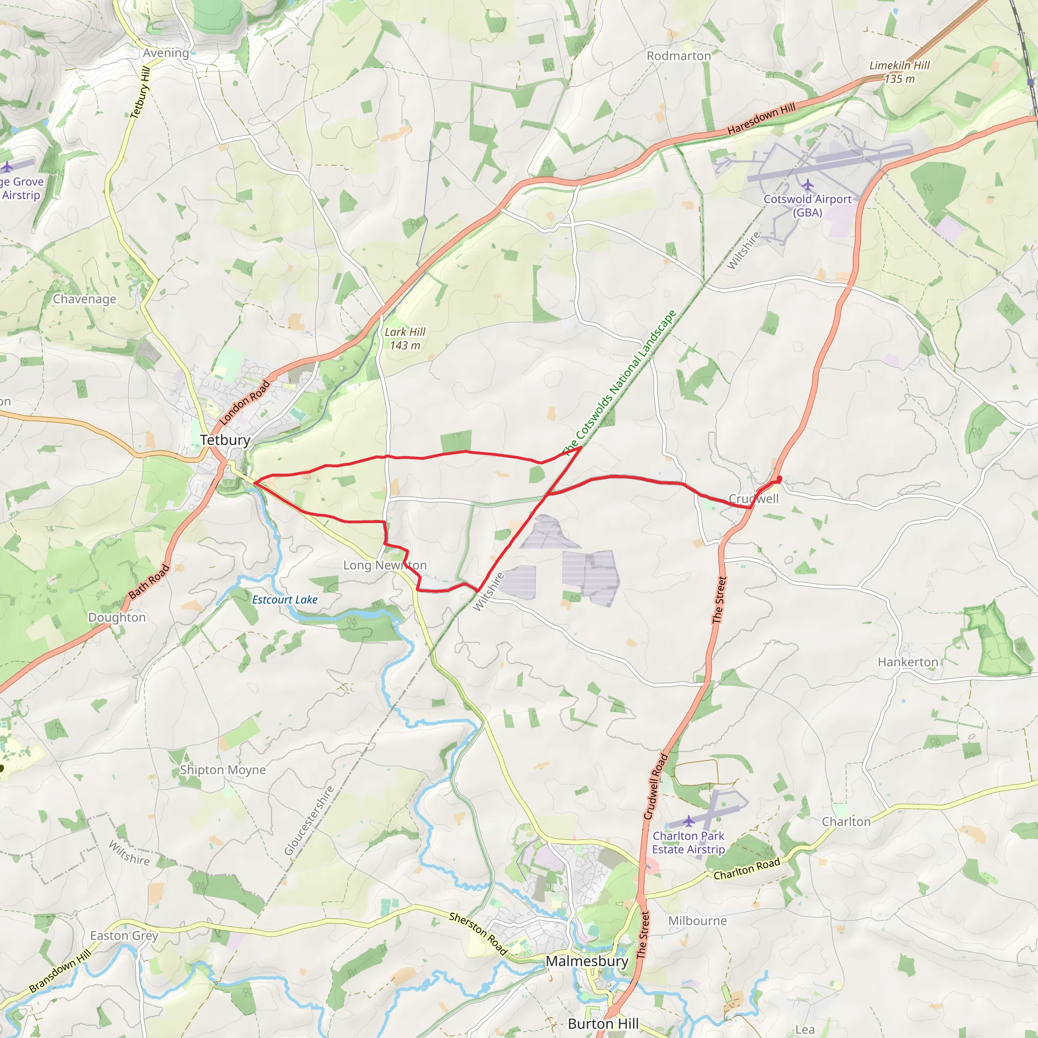 Long Newnton Loop mobile static map