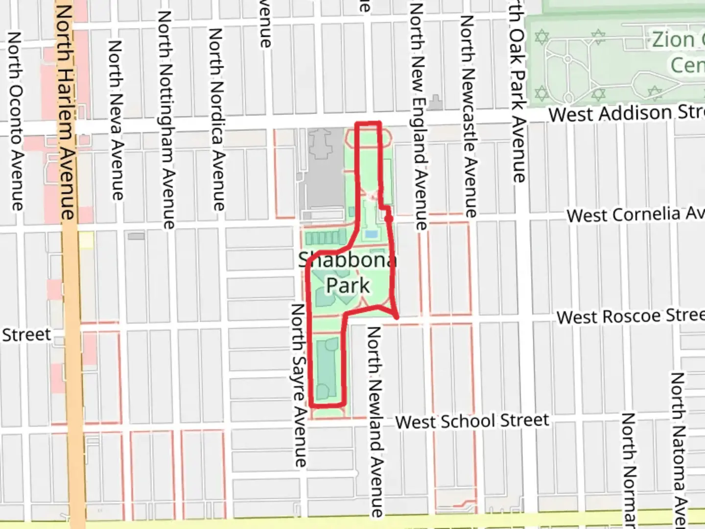 An image depicting the trail Shabbona Park Loop and its surrounding area.
