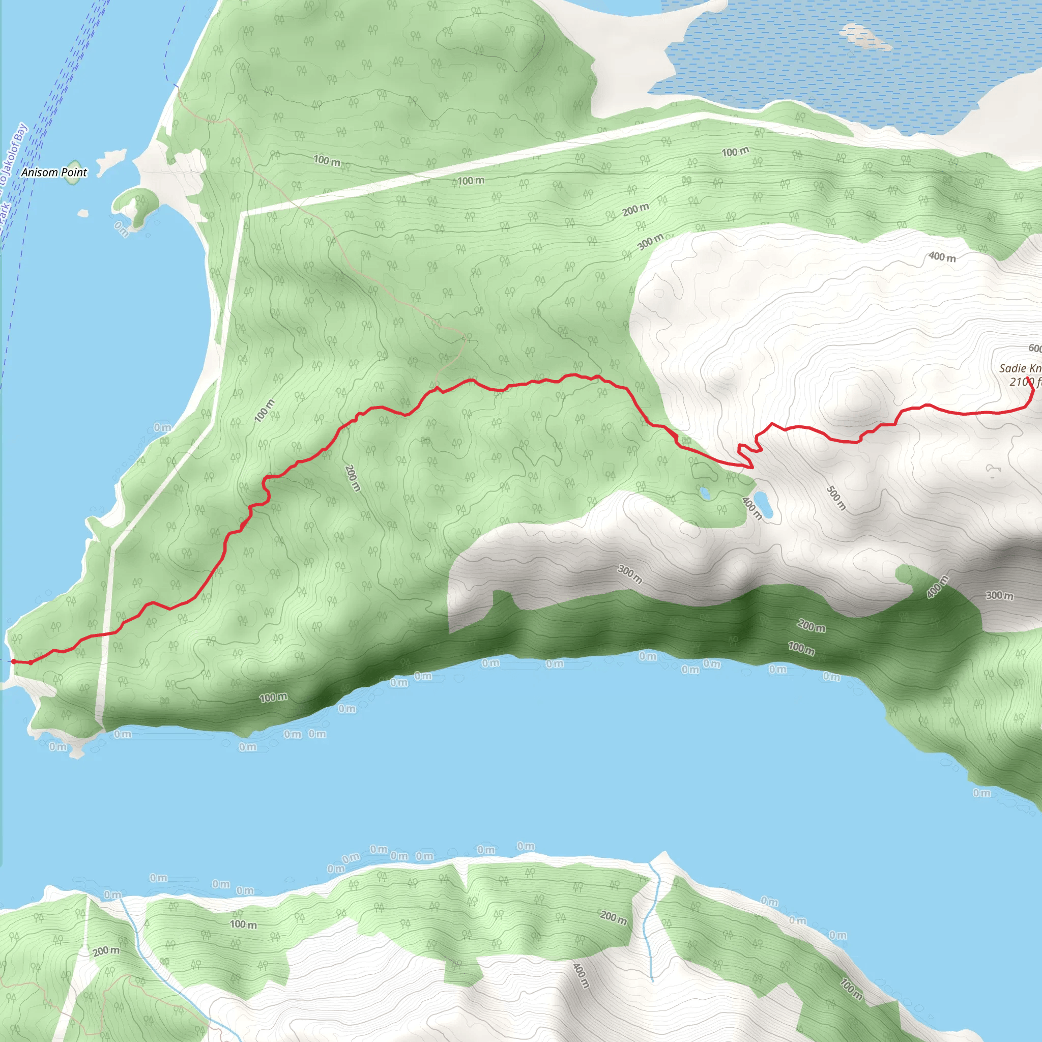 Sadie Knob Trail South mobile static map