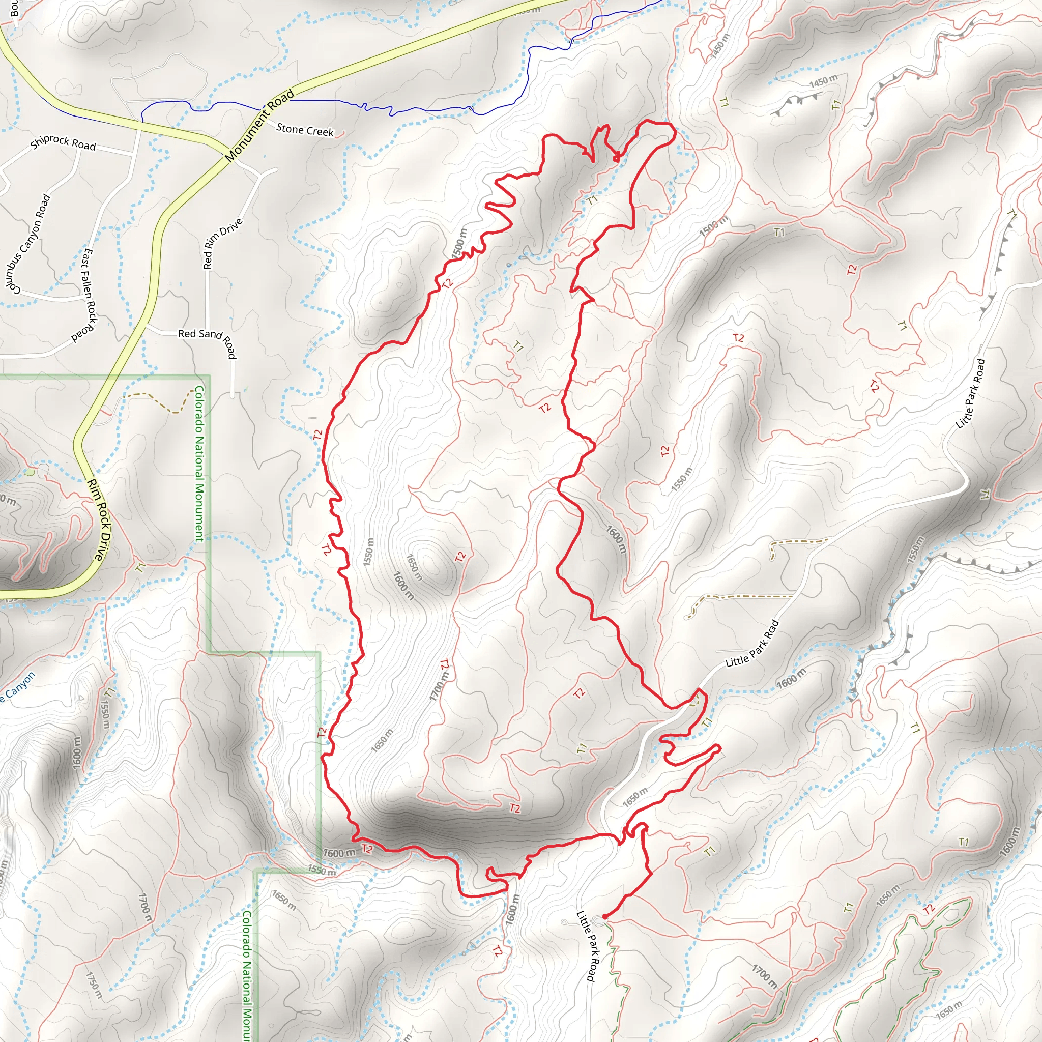 Gunny Loop Trail, Eagle's Tail Trail and Andy's Trail Loop mobile static map