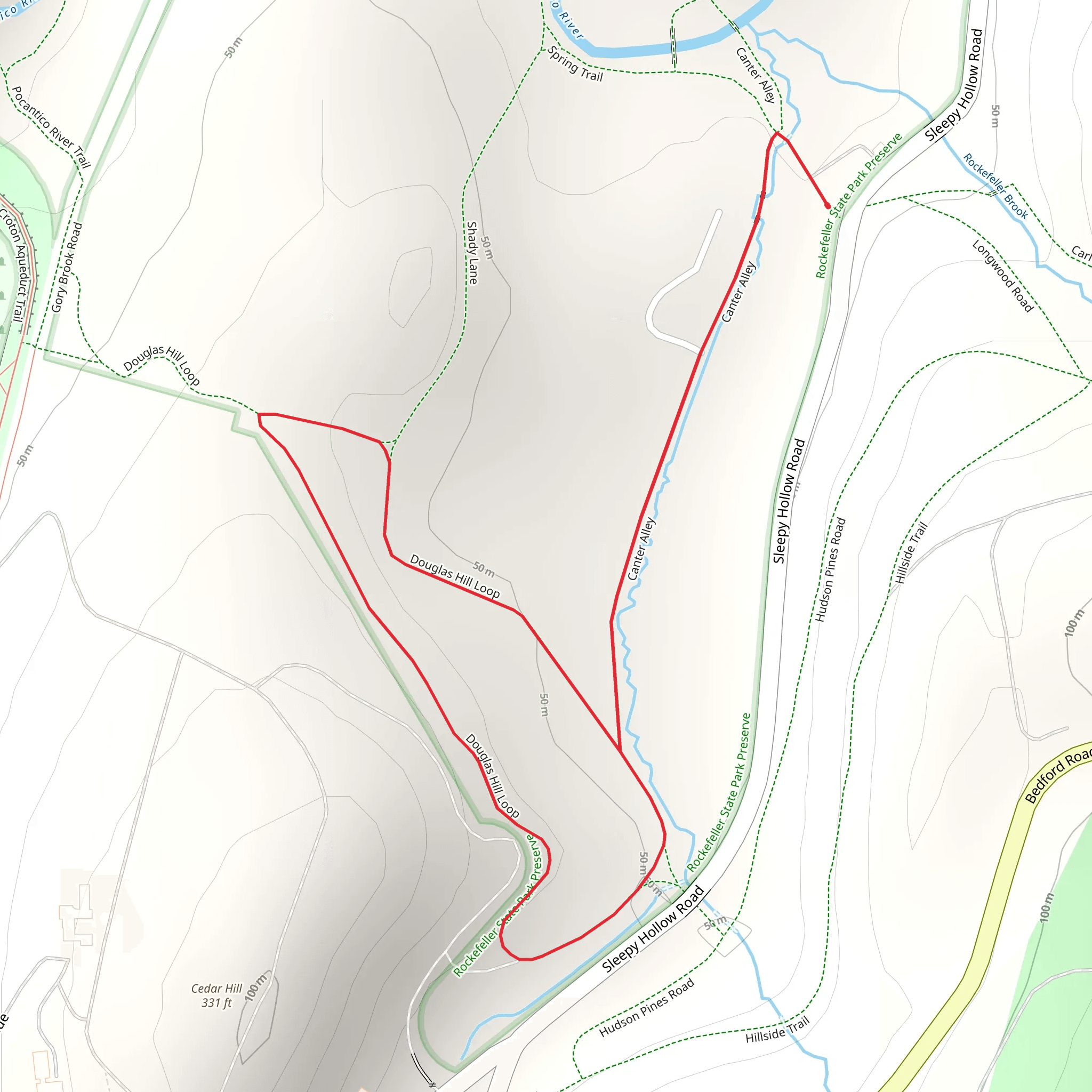 Douglas Hill and Canter Alley Loop mobile static map