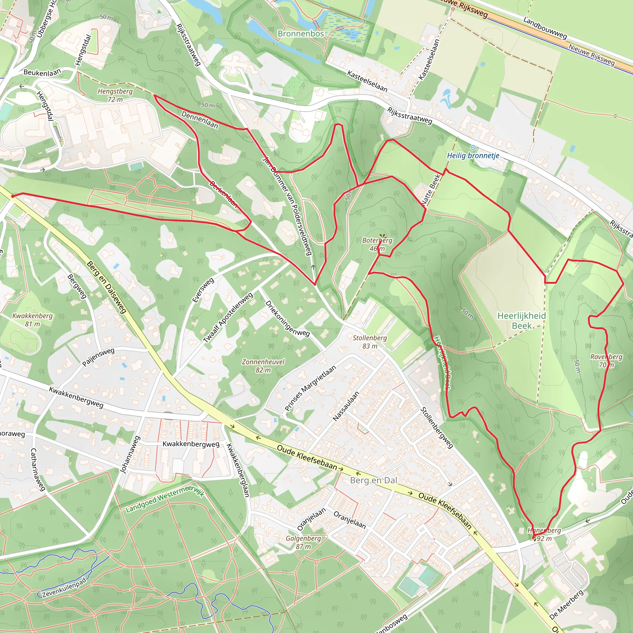 Ravenberg and Boterberg Loop mobile static map