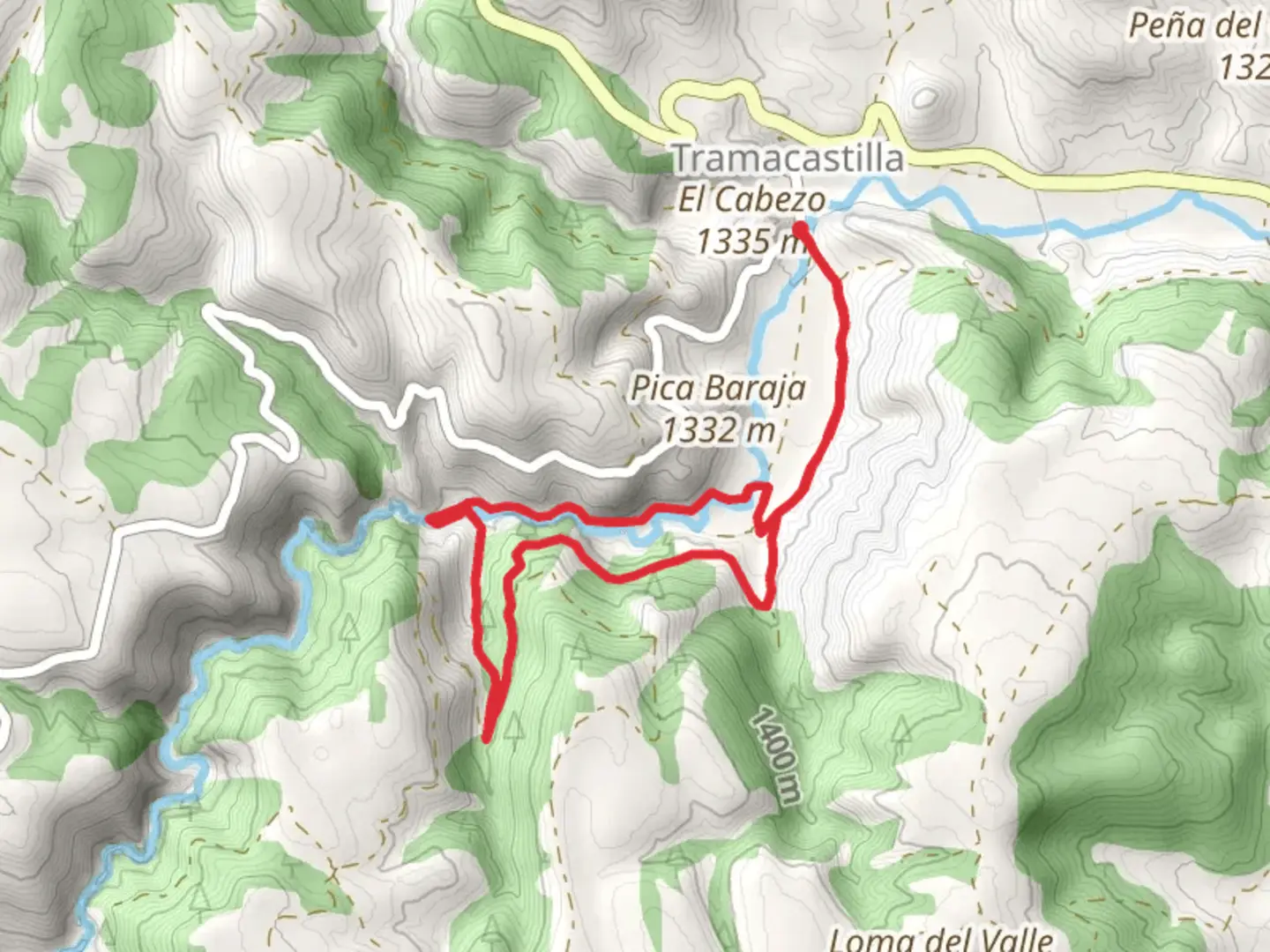 An image depicting the trail Barranco Hondo Mill SL TE 42 and its surrounding area.