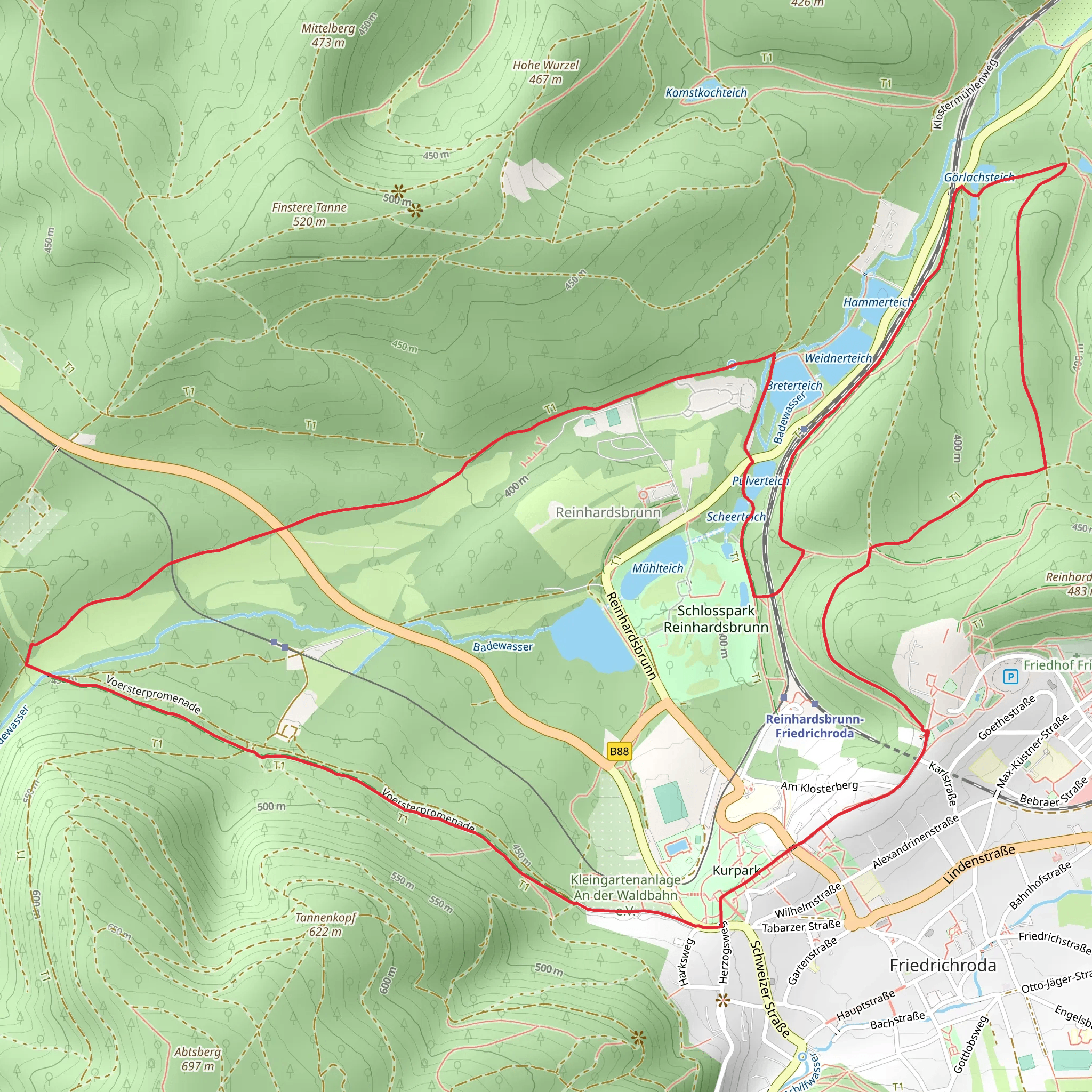Rundweg Reinhardsbrunn mobile static map