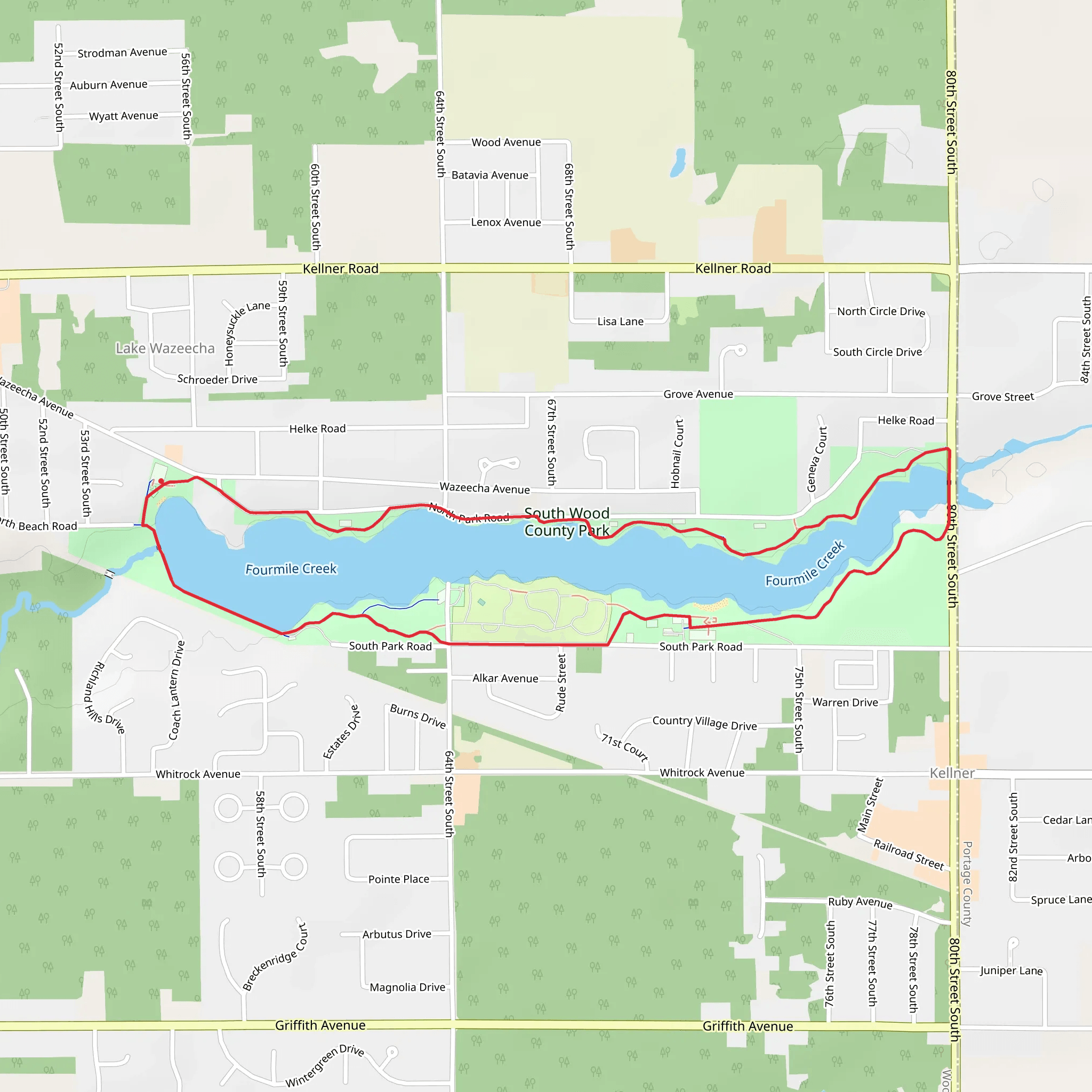 Lake Wazeecha Loop mobile static map