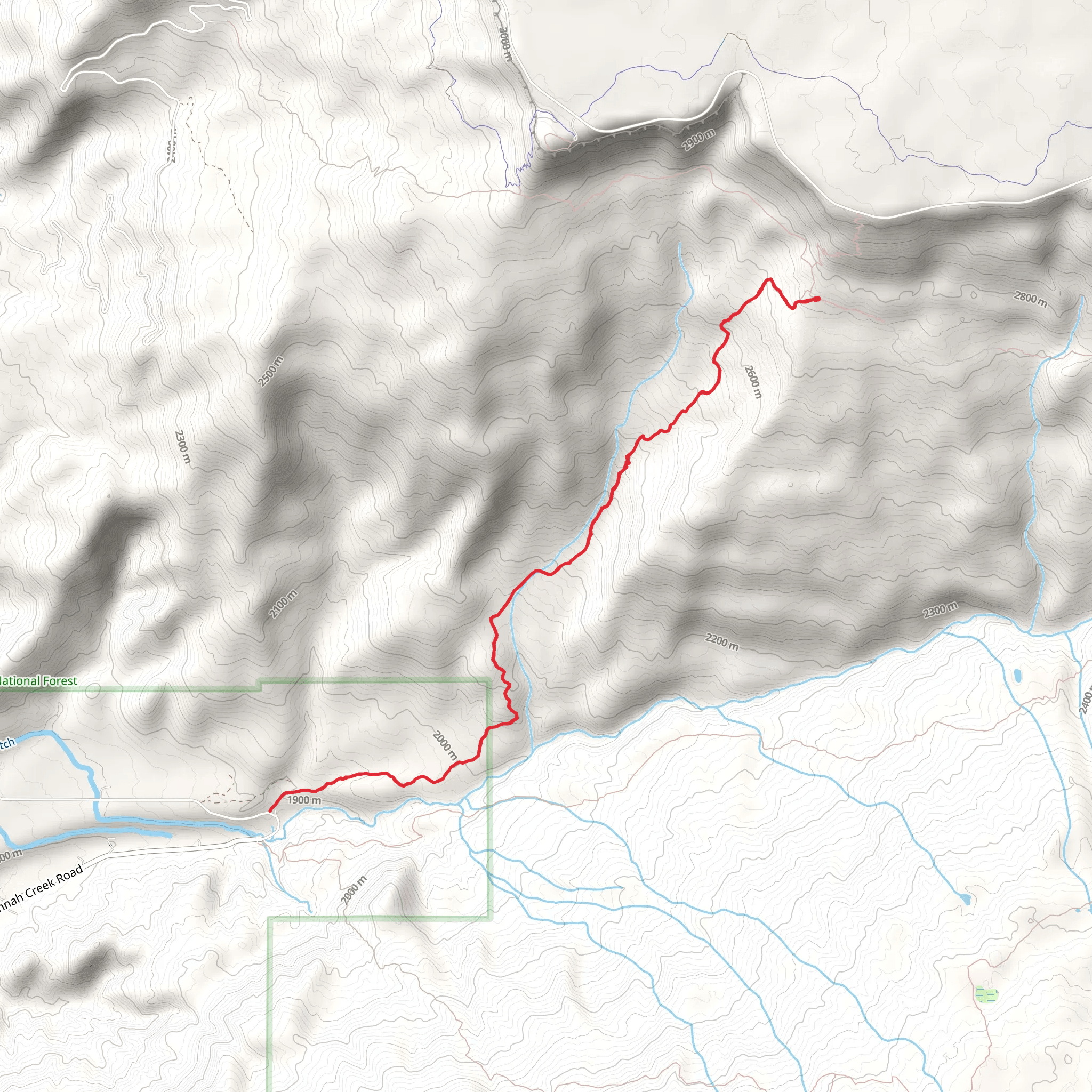 Coal Creek Basin Trail mobile static map