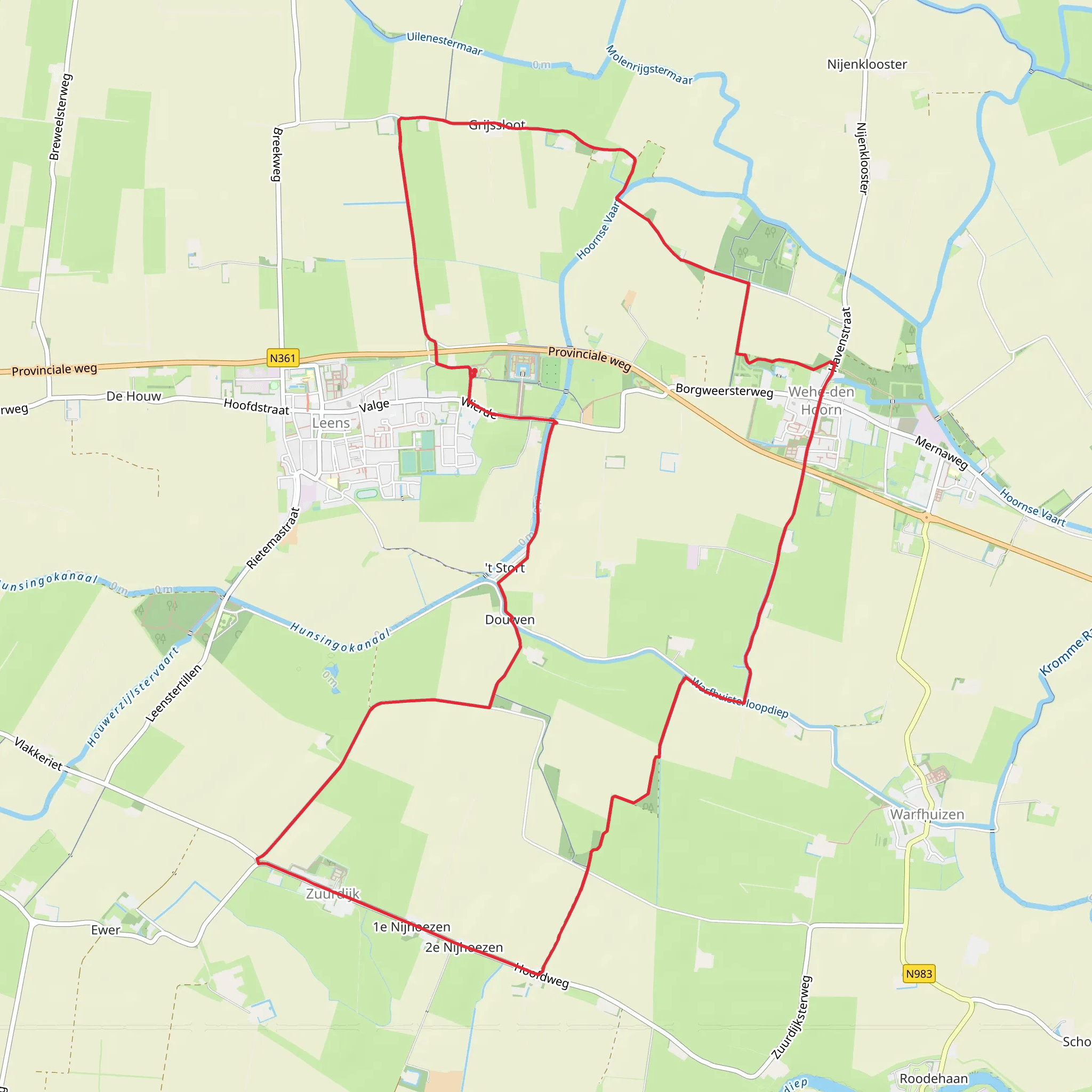 Van Starkenborgpad and Wehesterzandpad Loop mobile static map