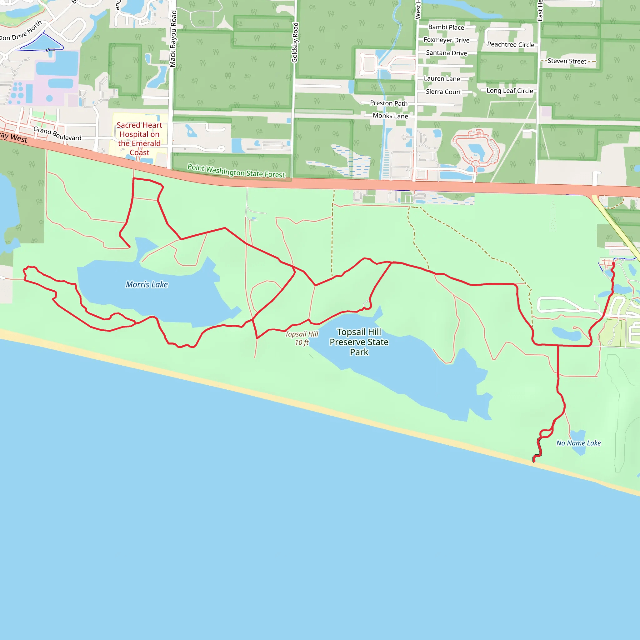 Campbell Lake and Morris Lake Loop mobile static map